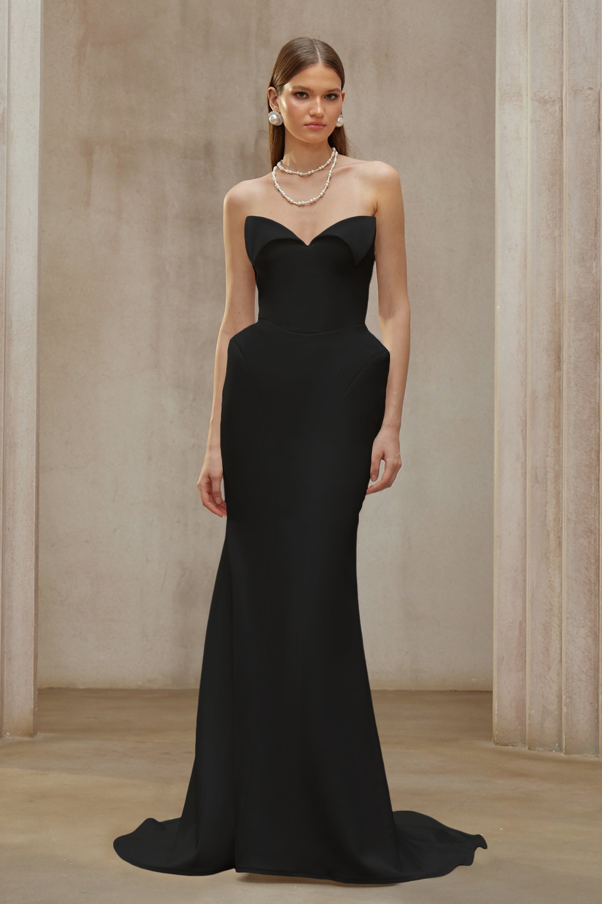 Alba Black Barrel Waist Corset Maxi Dress (Final Sale)