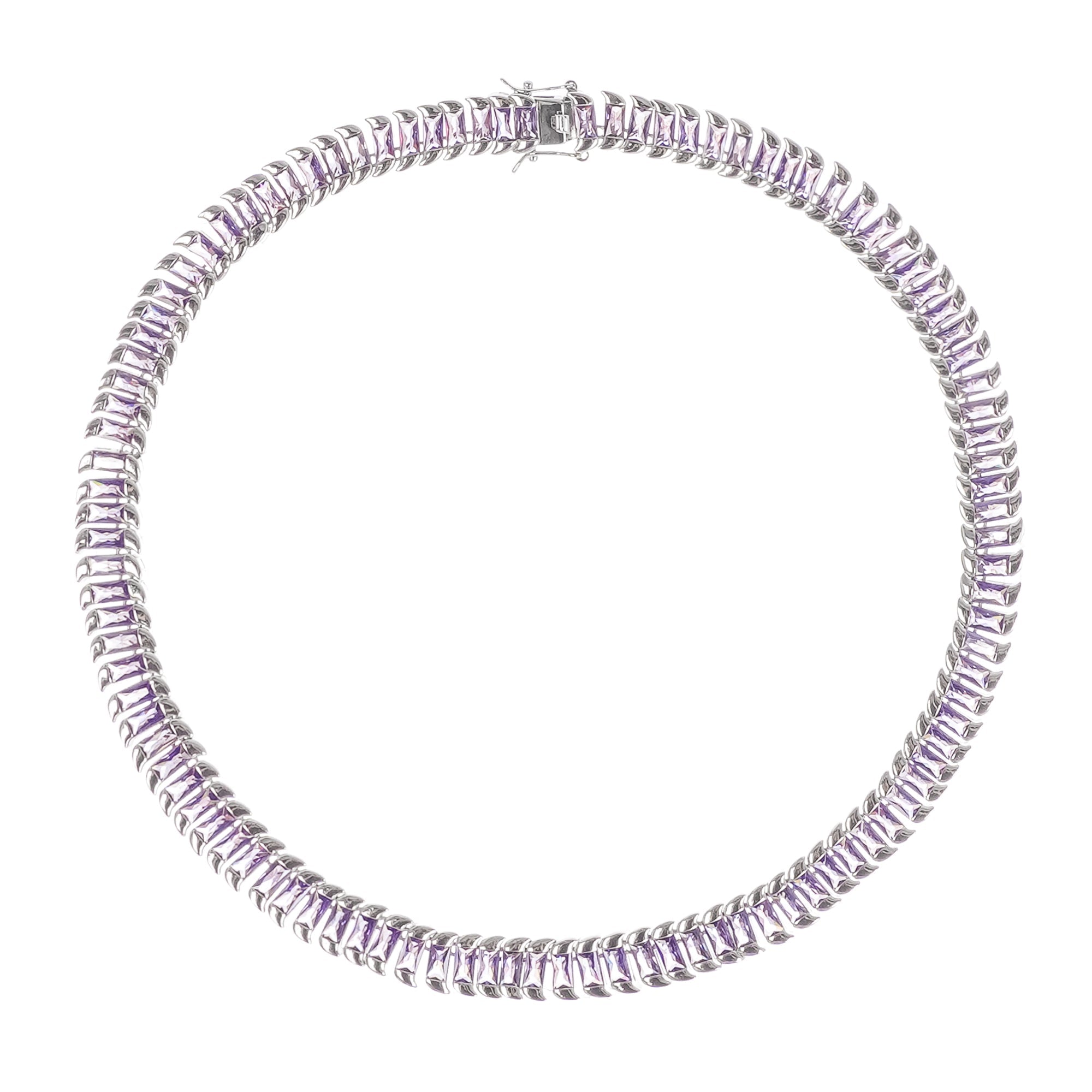Isoline Light Purple Crystal Embellished Necklace (Final Sale)