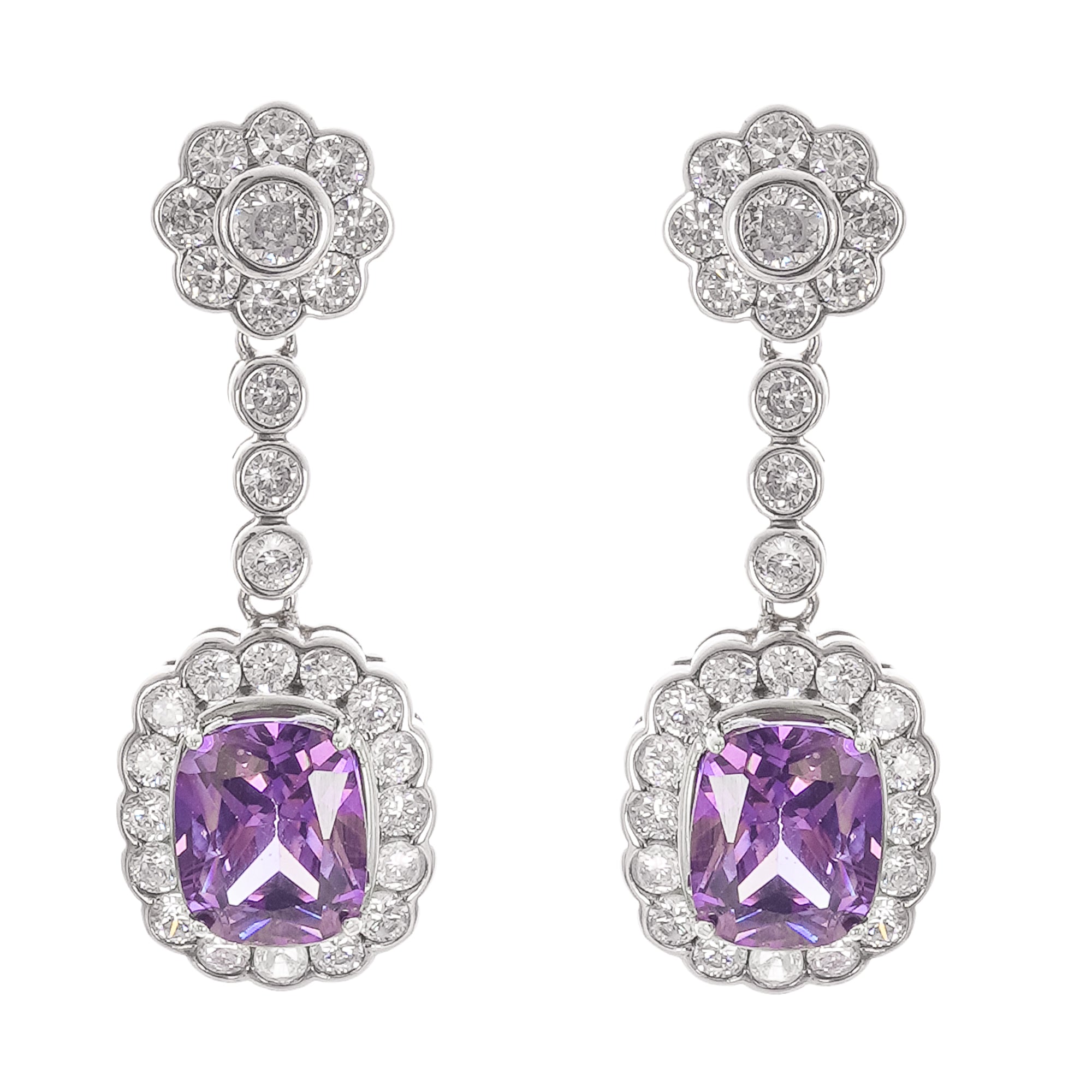 Clémence Purple Crystal Embellished Earrings (Final Sale)