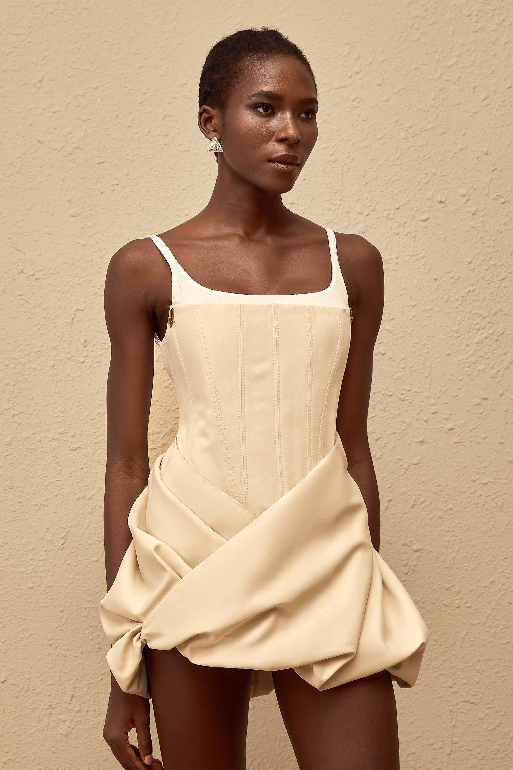 Inaya Neutral Panel Corset Mini Dress (Final Sale)