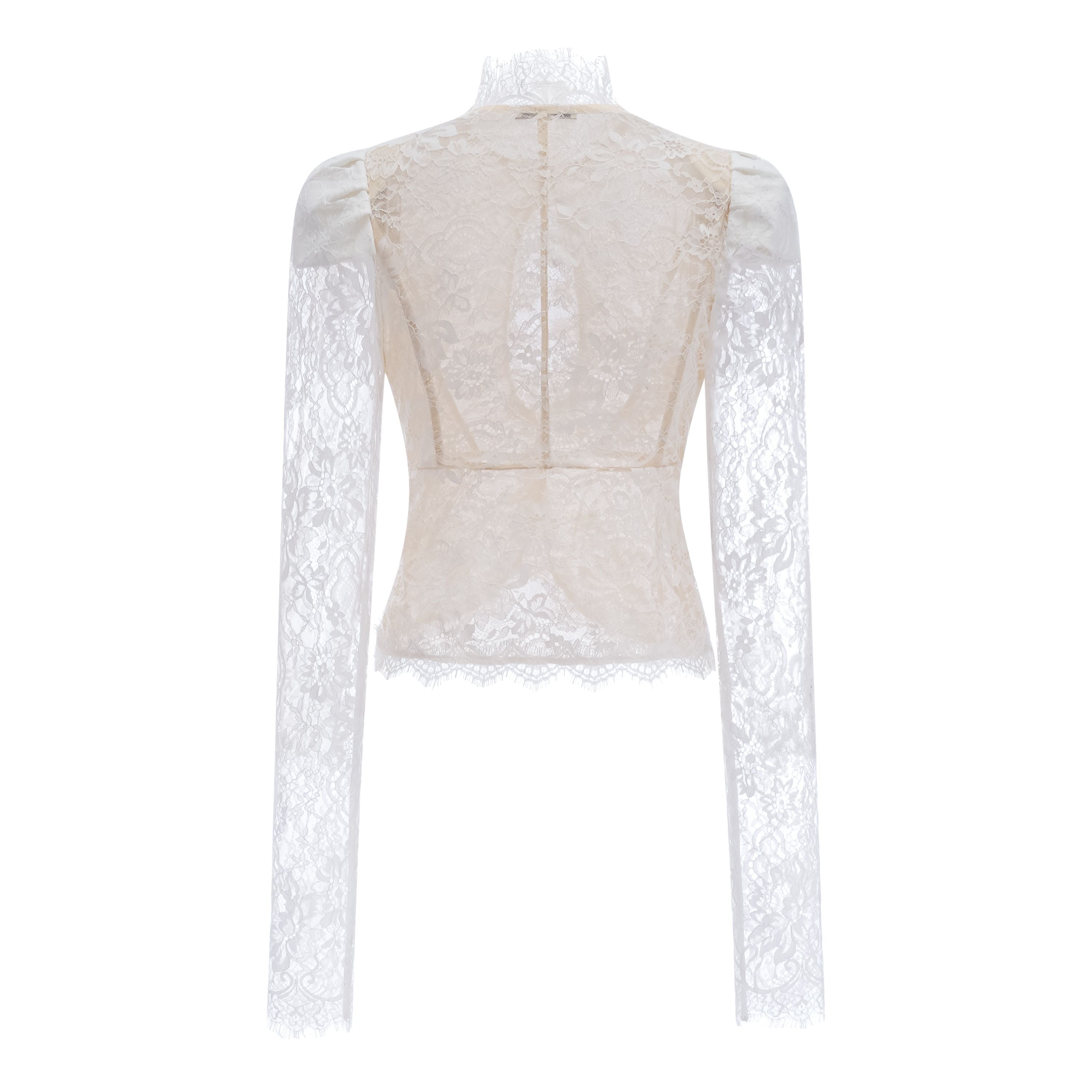Adèle White Puff Floral Blouse & Mermaid Skirt Set (Final Sale-US Only)