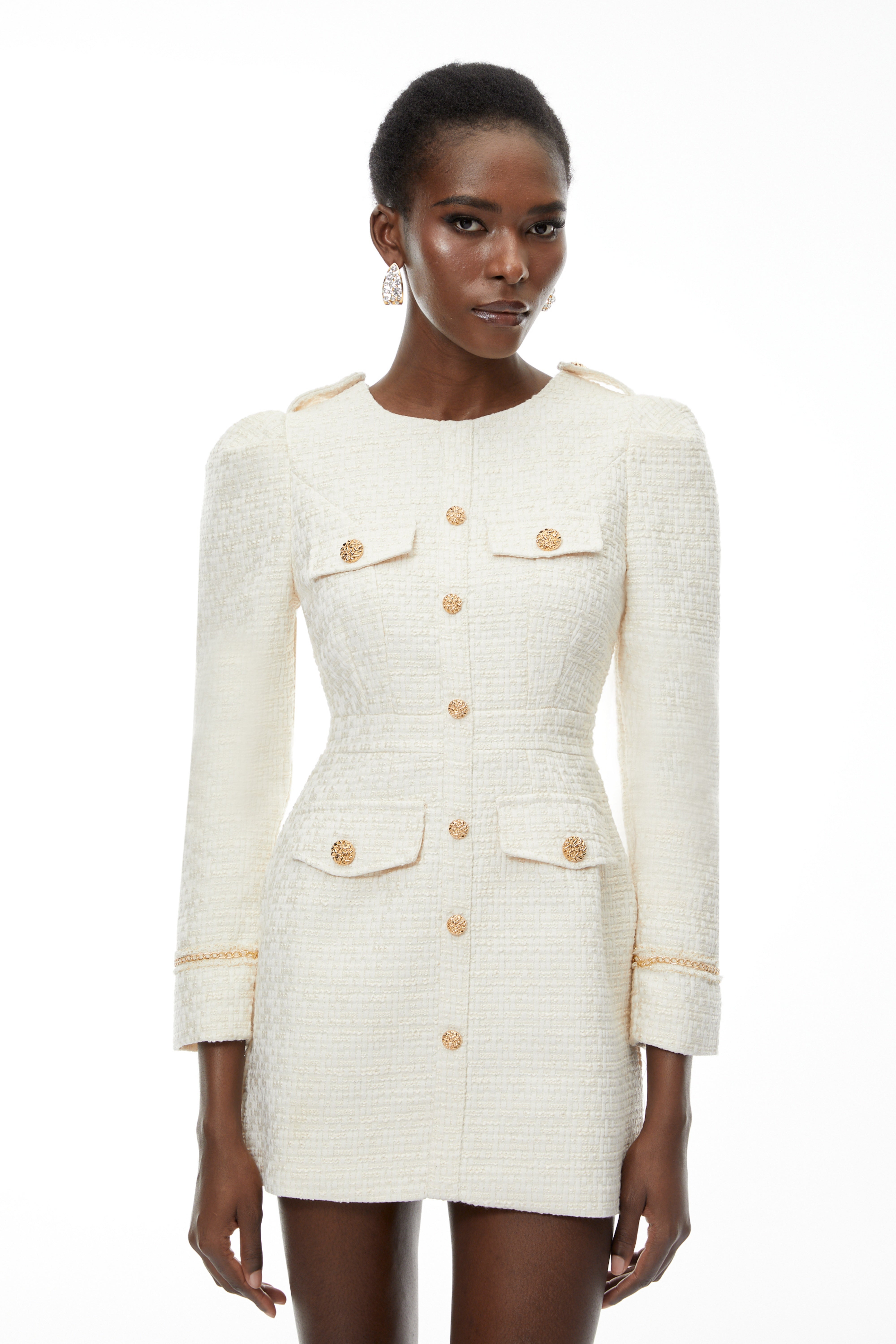 Alcyone White Tweed Blazer Mini Dress (Final Sale)