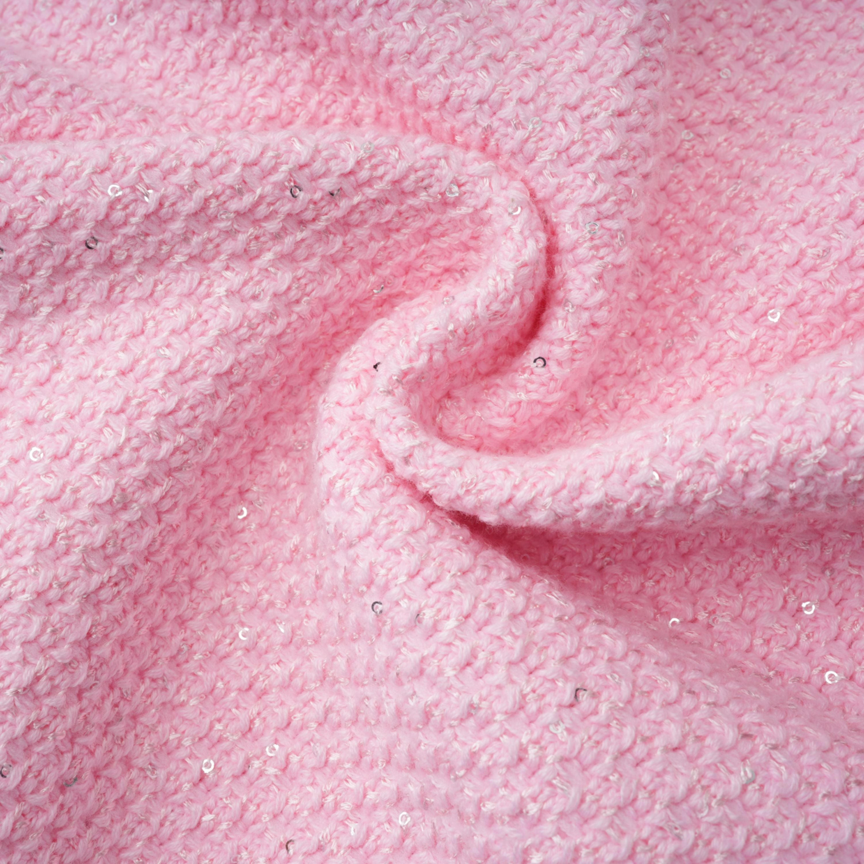 Ásdís Pink Sequined Knit Cardigan & Skirt Set (Final Sale)