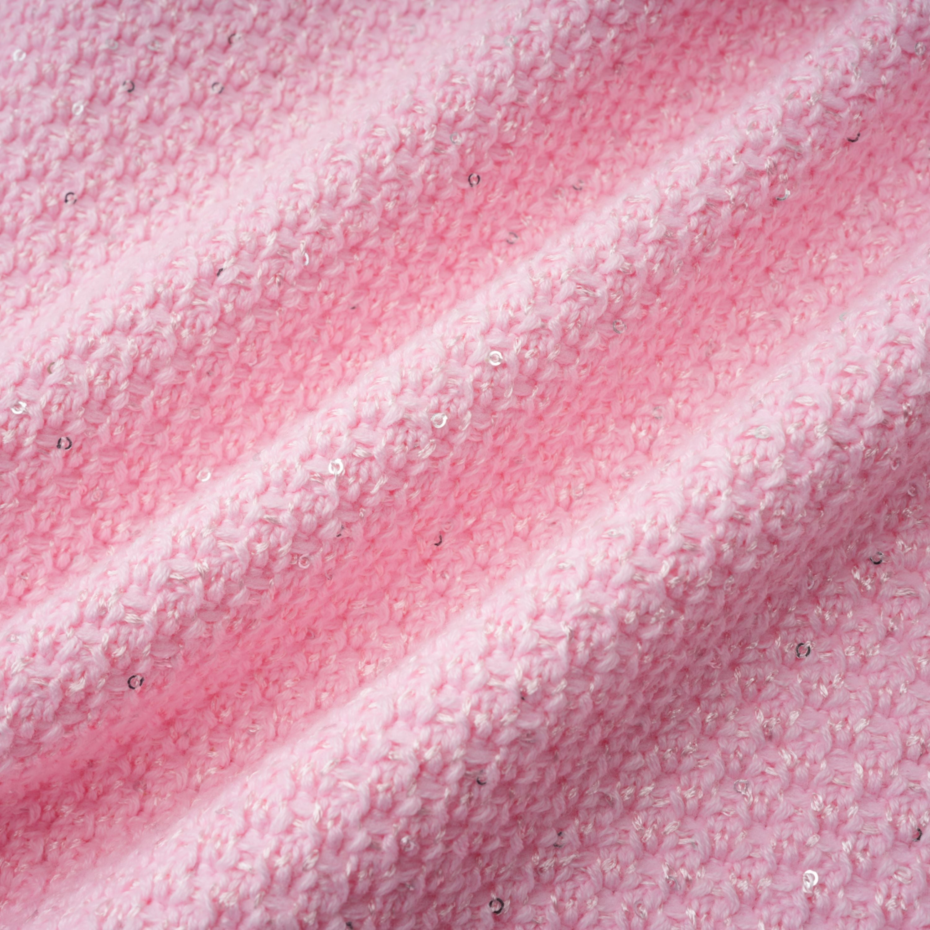 Ásdís Pink Sequined Knit Cardigan & Skirt Set (Final Sale)