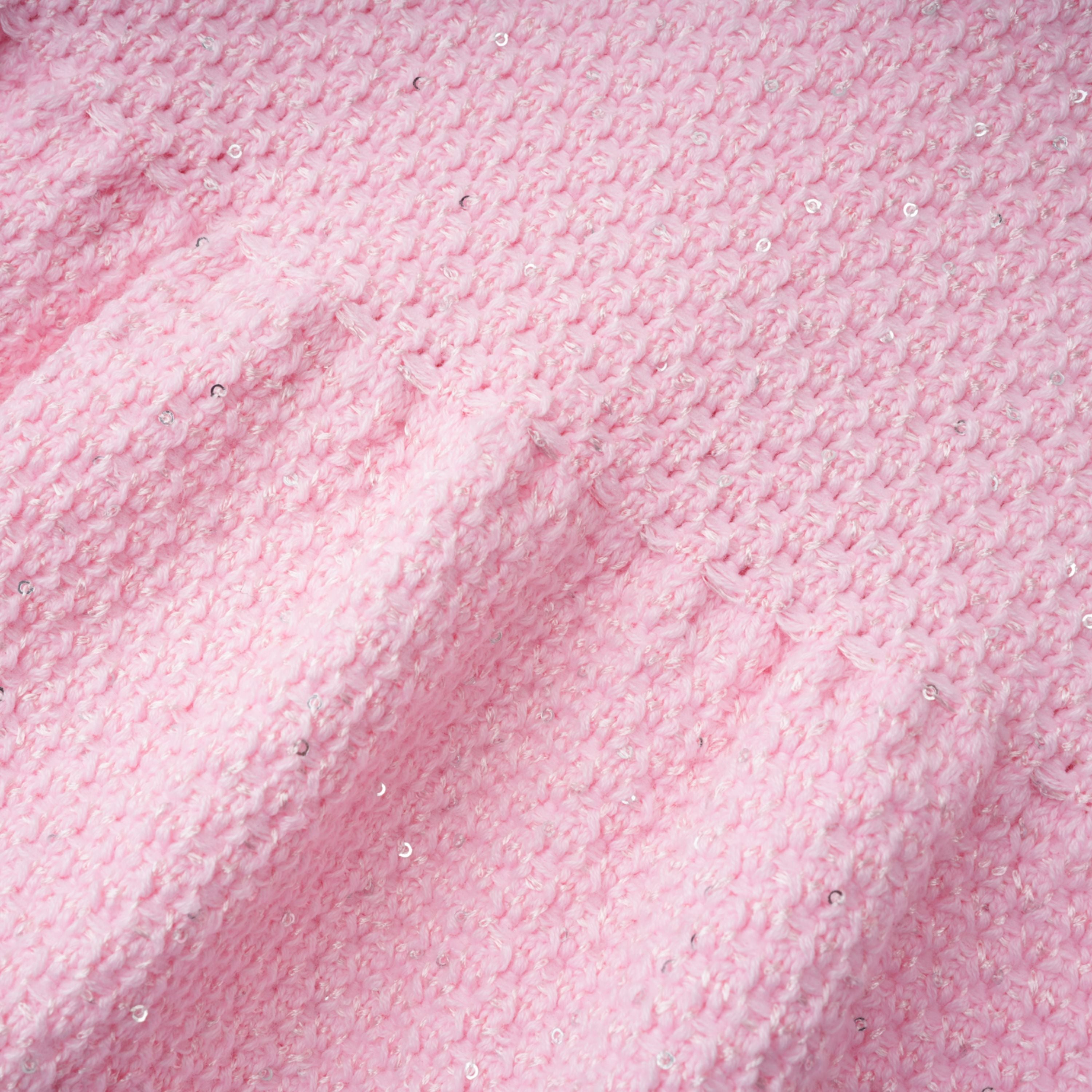 Ásdís Pink Sequined Knit Cardigan & Skirt Set (Final Sale)