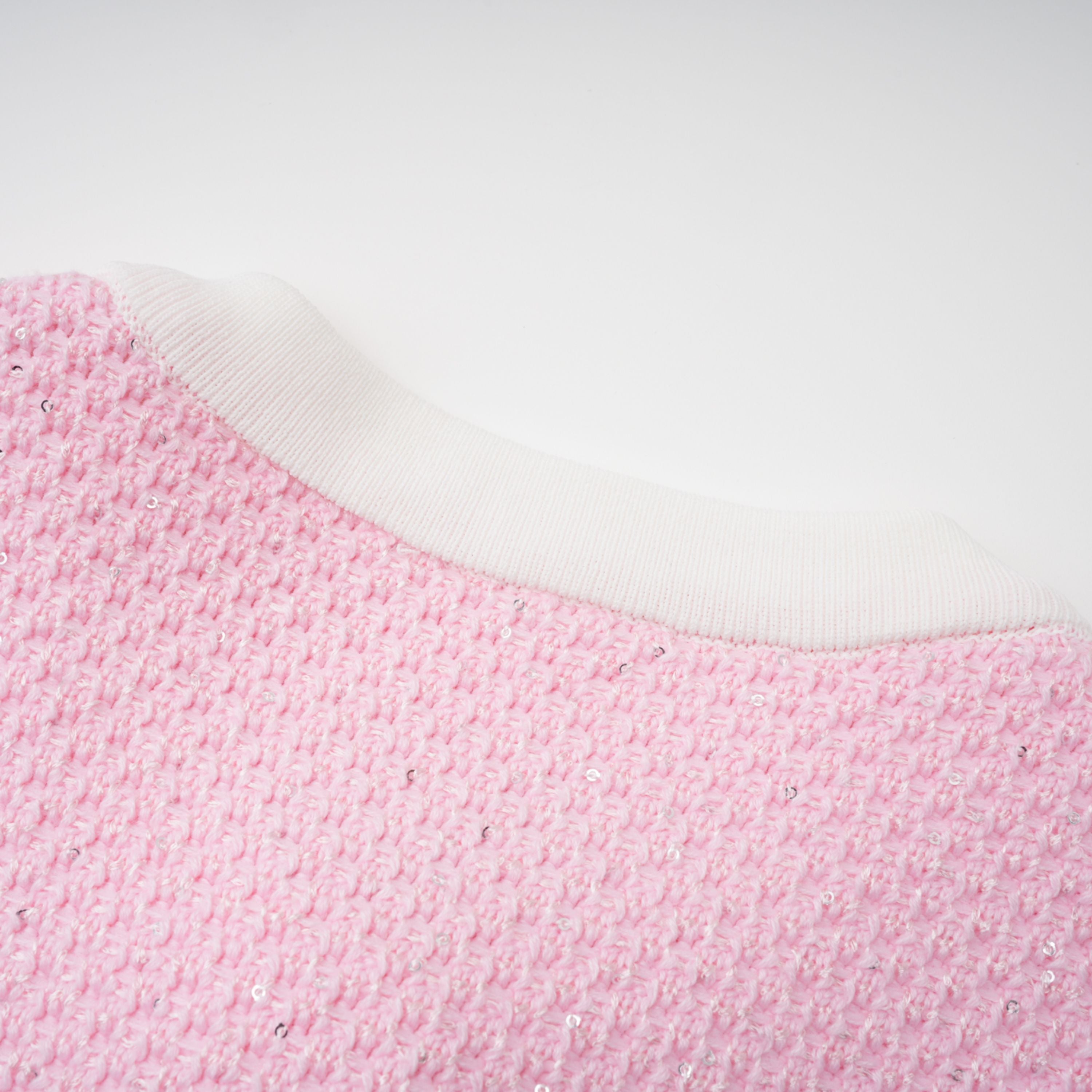 Ásdís Pink Sequined Knit Cardigan & Skirt Set (Final Sale-US Only)