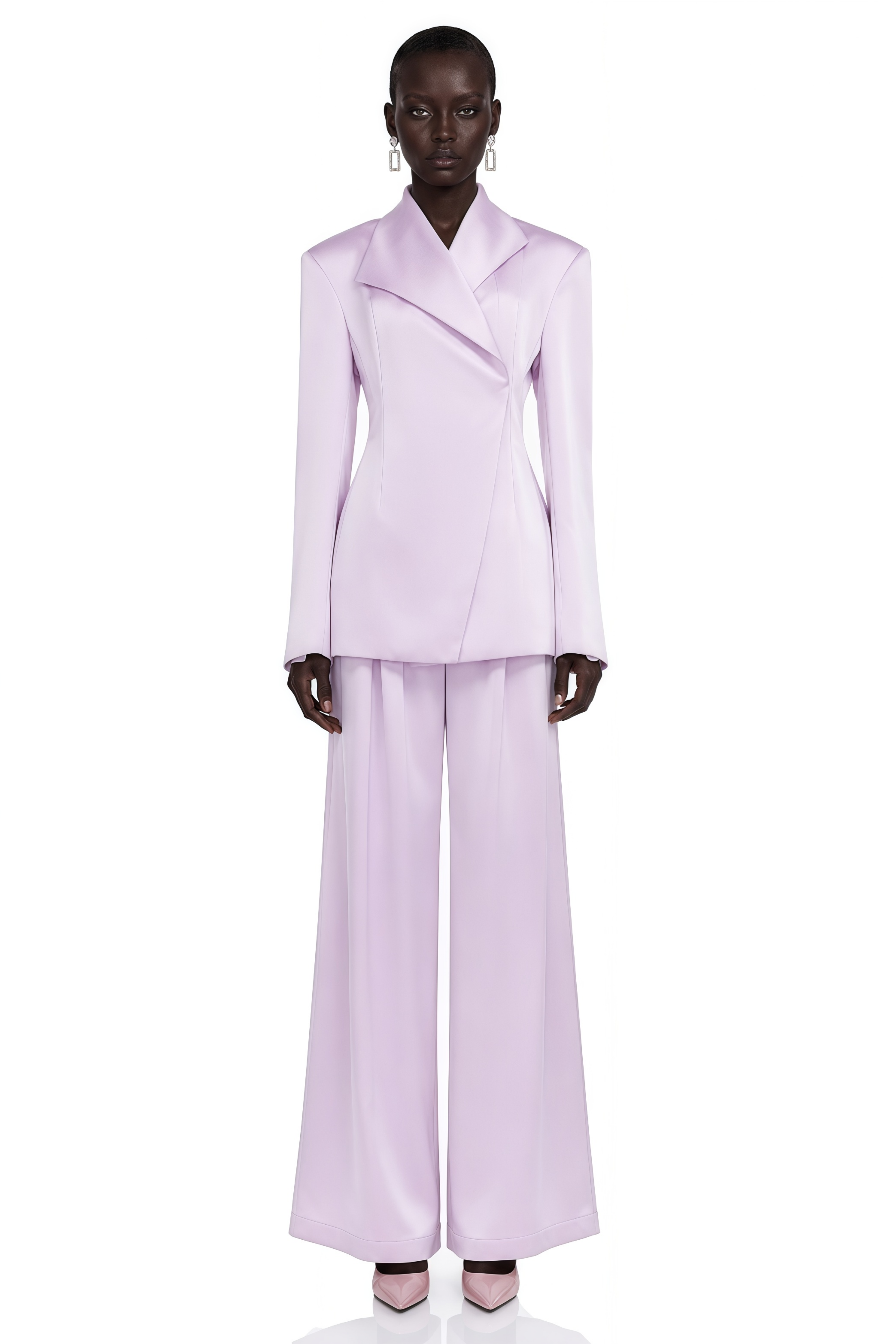 Bella Pink Cinched Waist Blazer & Trouser Set