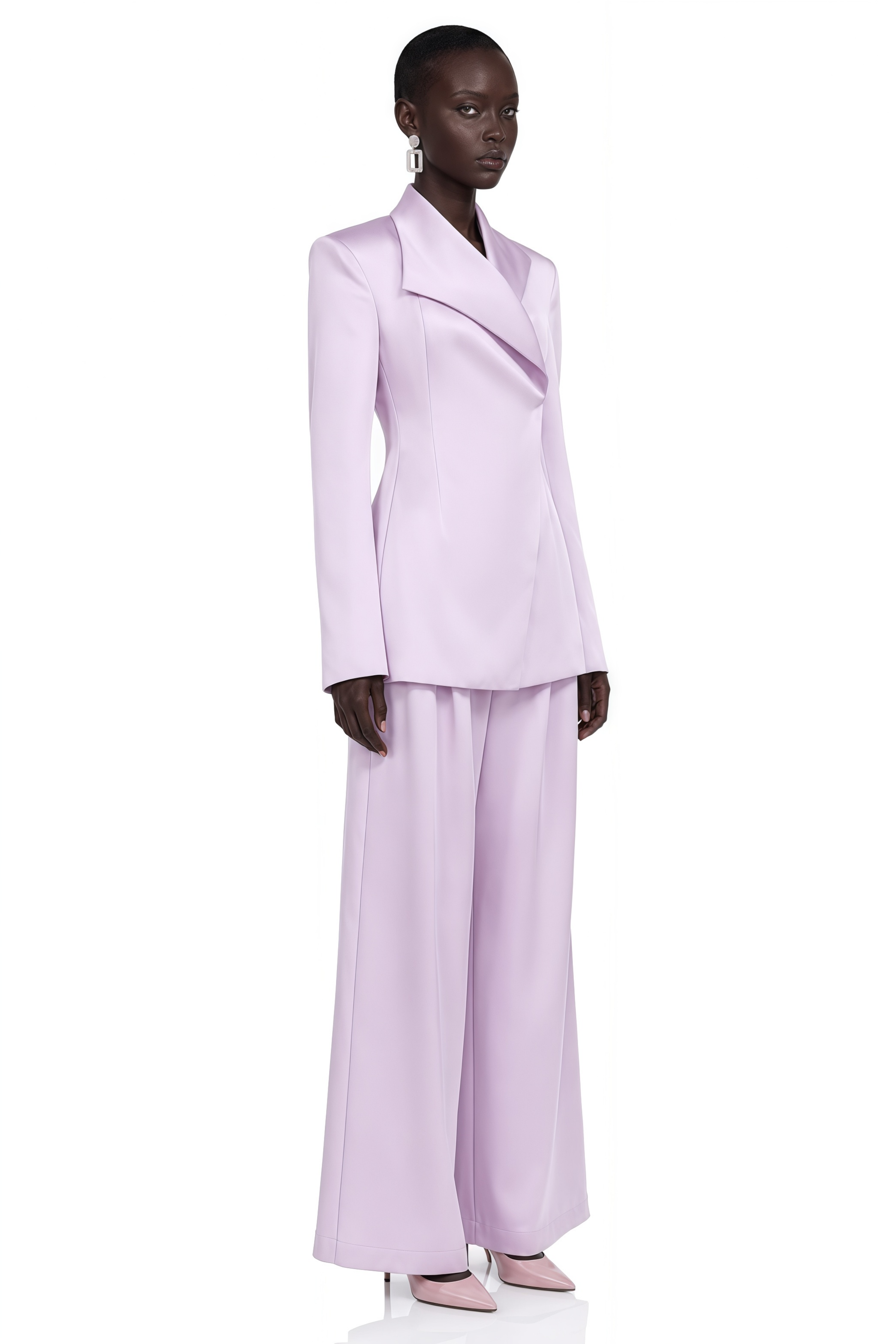 Bella Pink Cinched Waist Blazer & Trouser Set