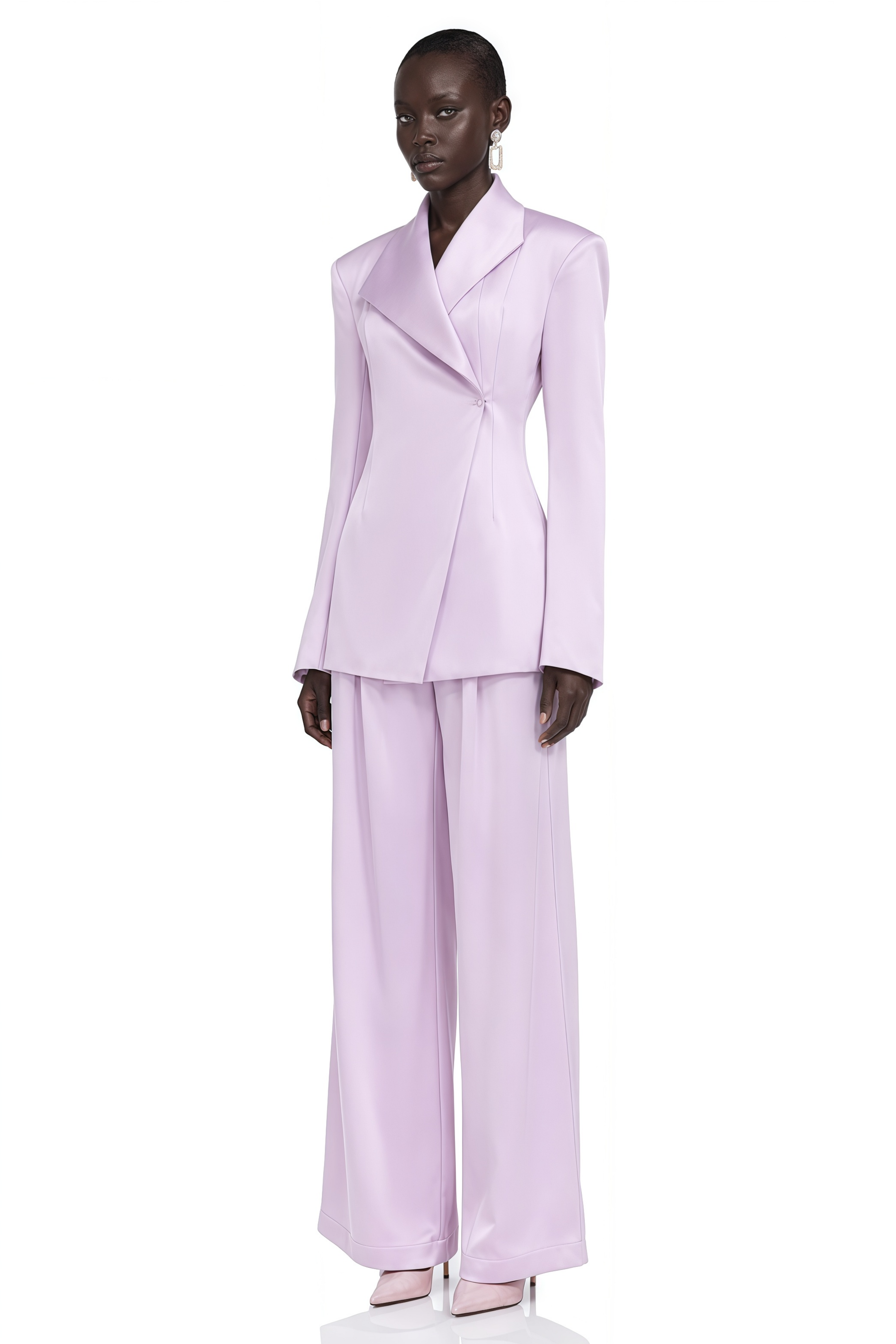 Bella Pink Cinched Waist Blazer & Trouser Set