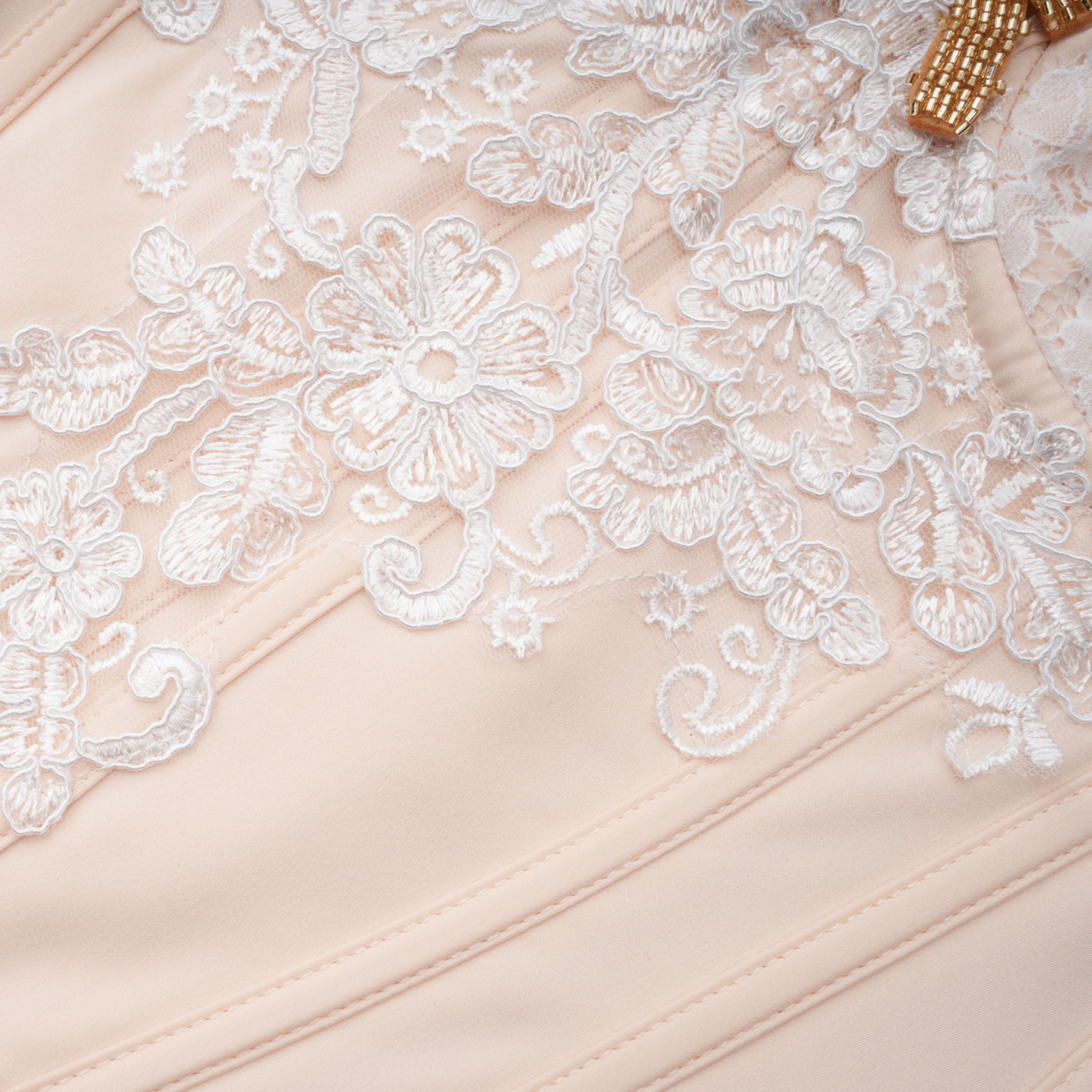 Blanca Champagne Lace Panel Top & Skirt Set (Final Sale)