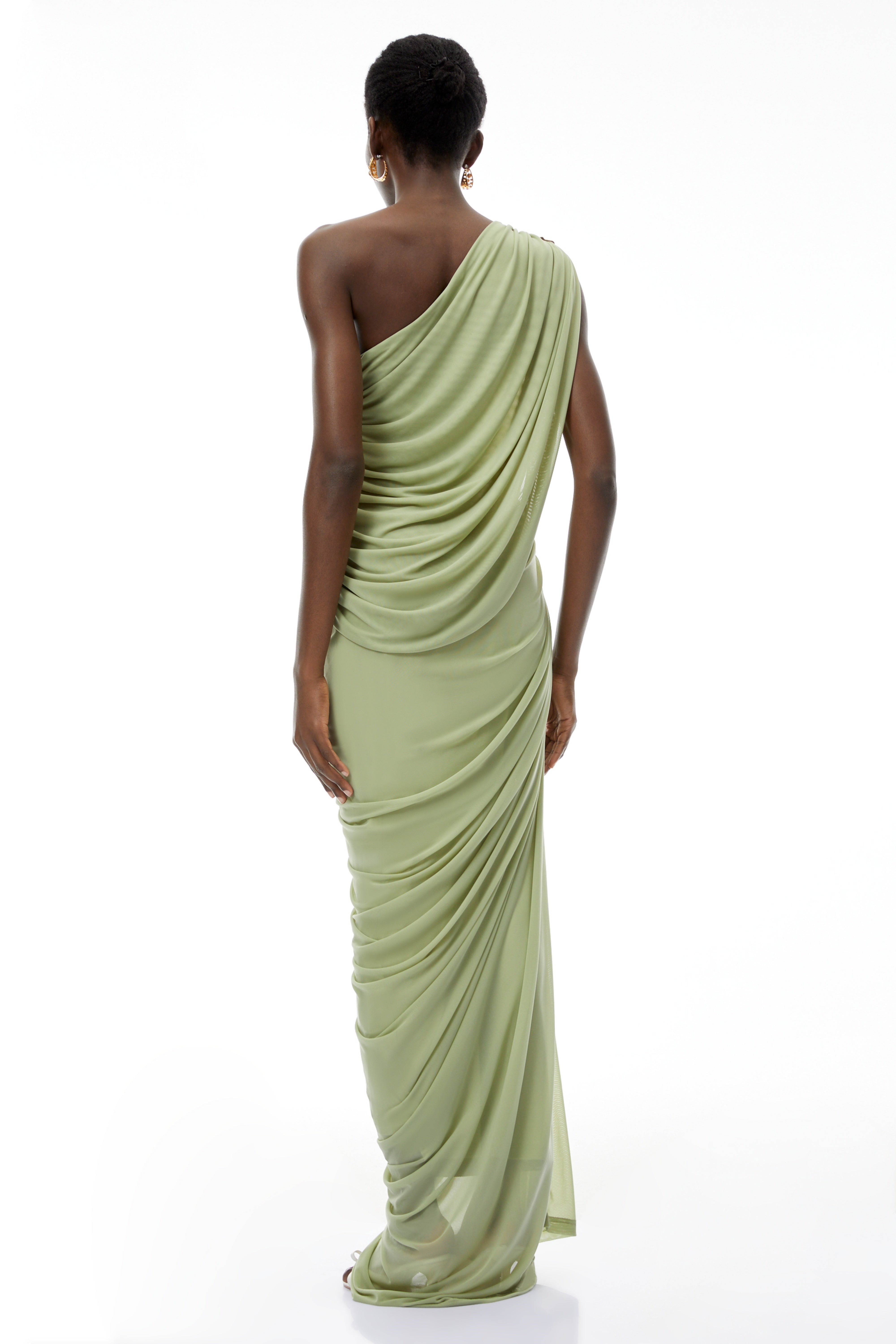 Branwen Green One Shoulder Top & Skirt Set (Final Sale-US Only)