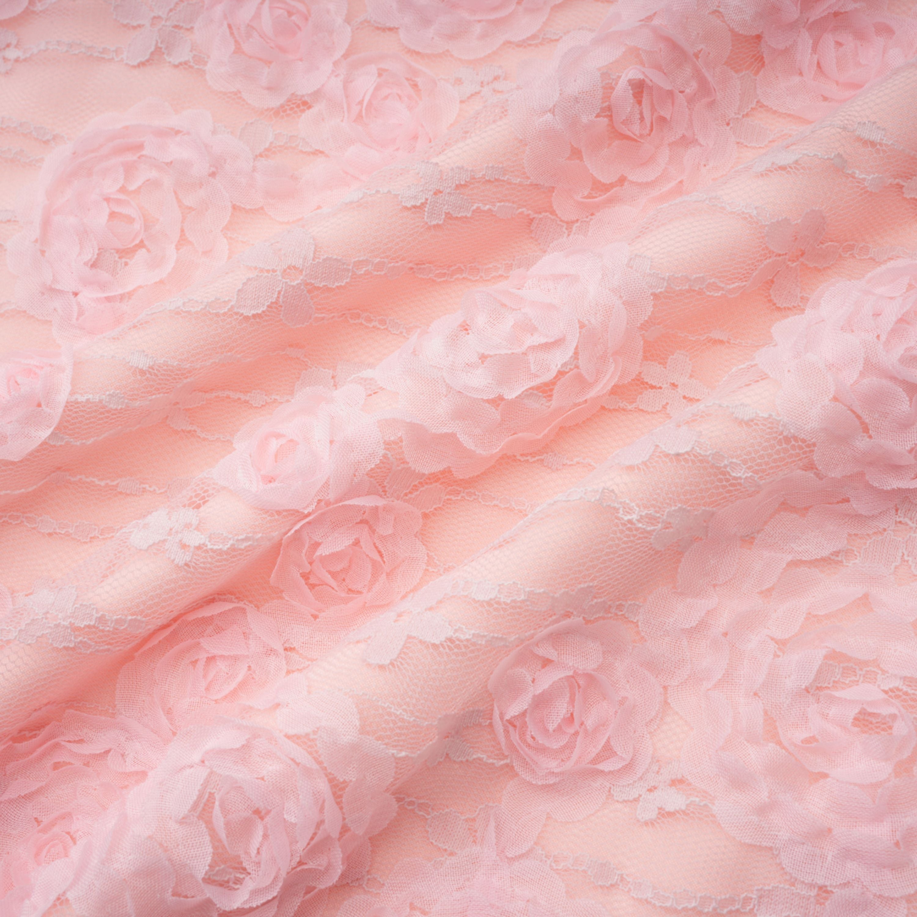 Branwen Pink 3D-Floral Embroidered Lace Maxi Dress (Final Sale-US Only)