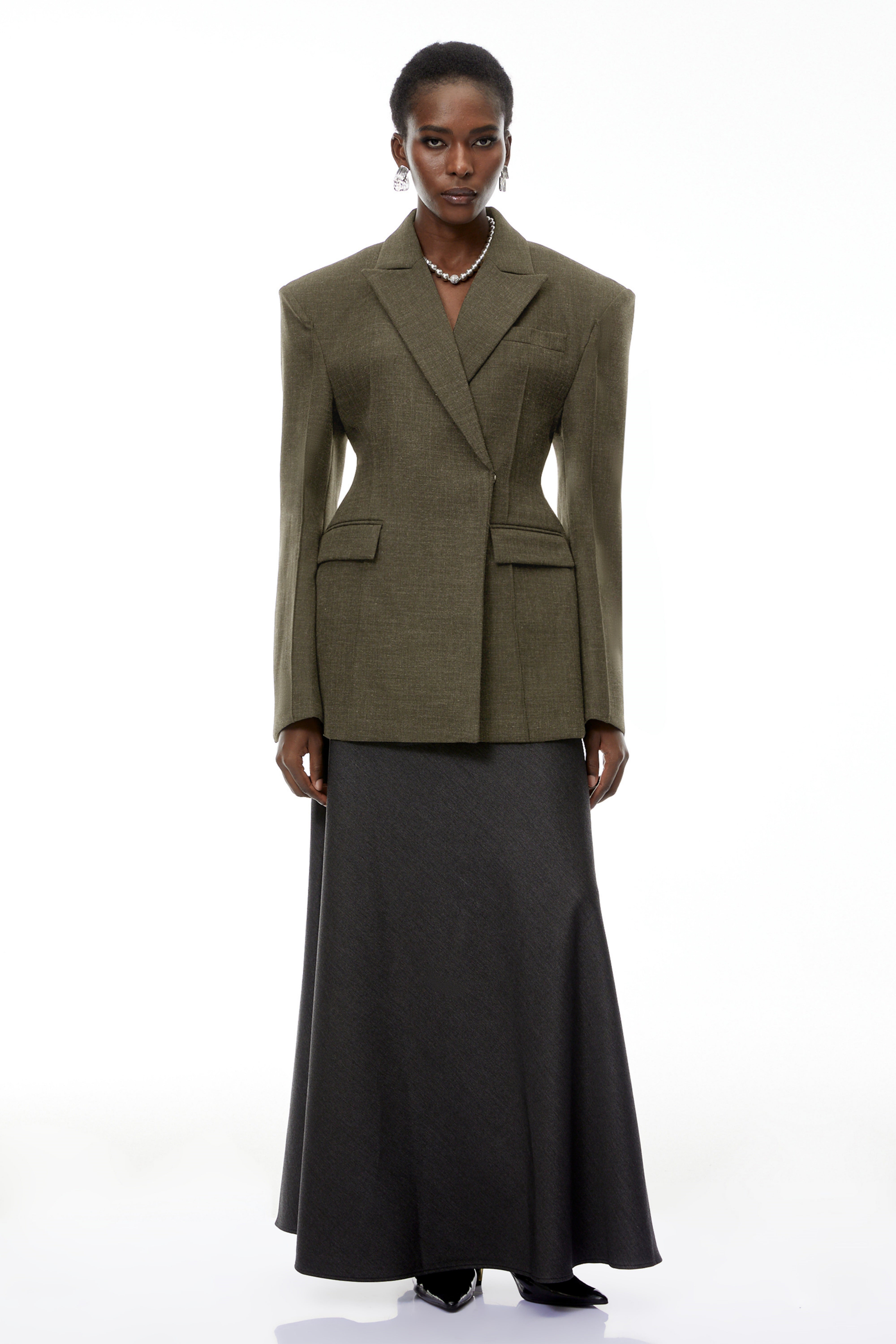 Caspian Green Asymmetrical Oversize Blazer (Final Sale)