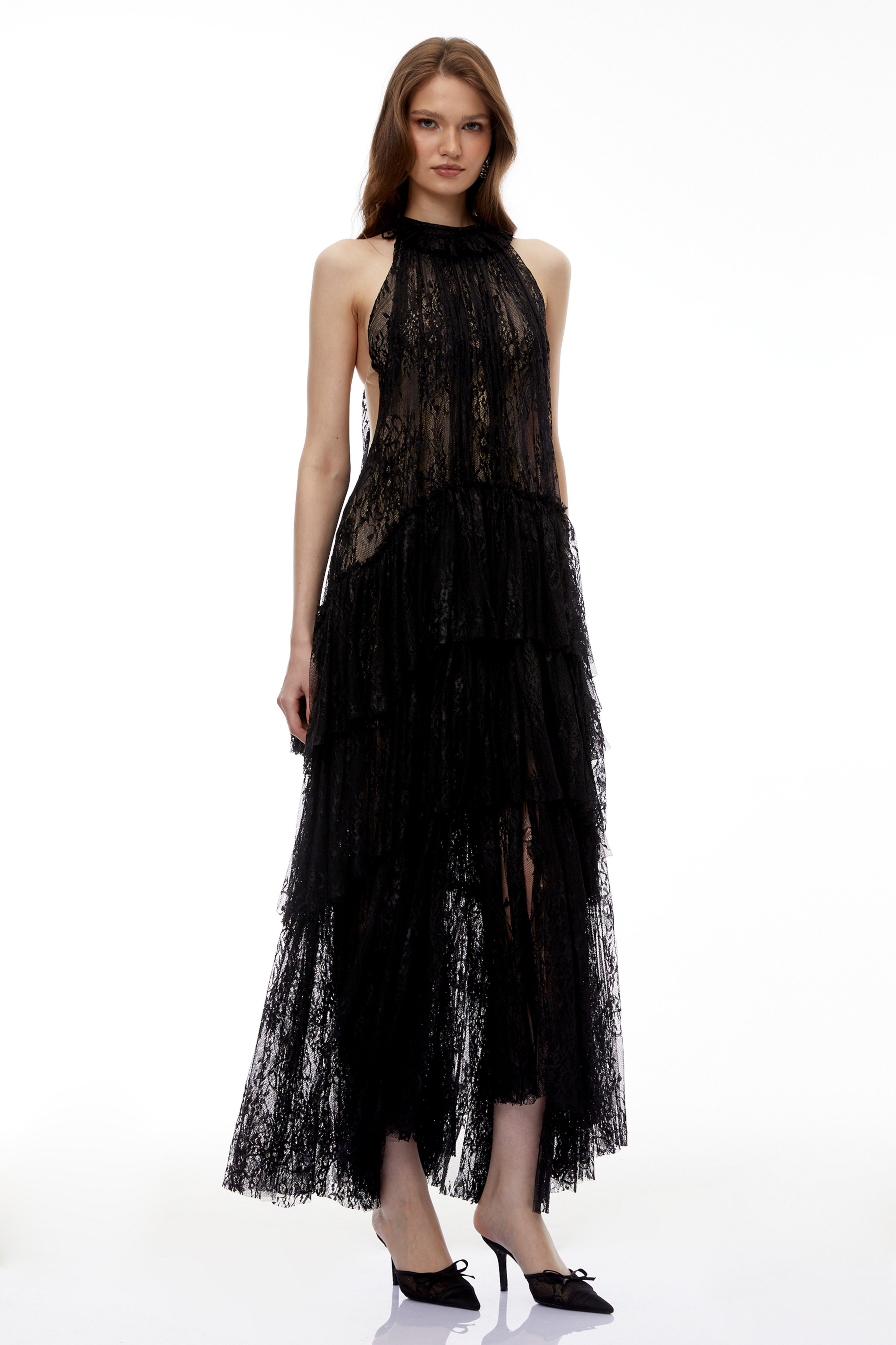 Coralie Black Floral Lace Maxi Dress (Final Sale)