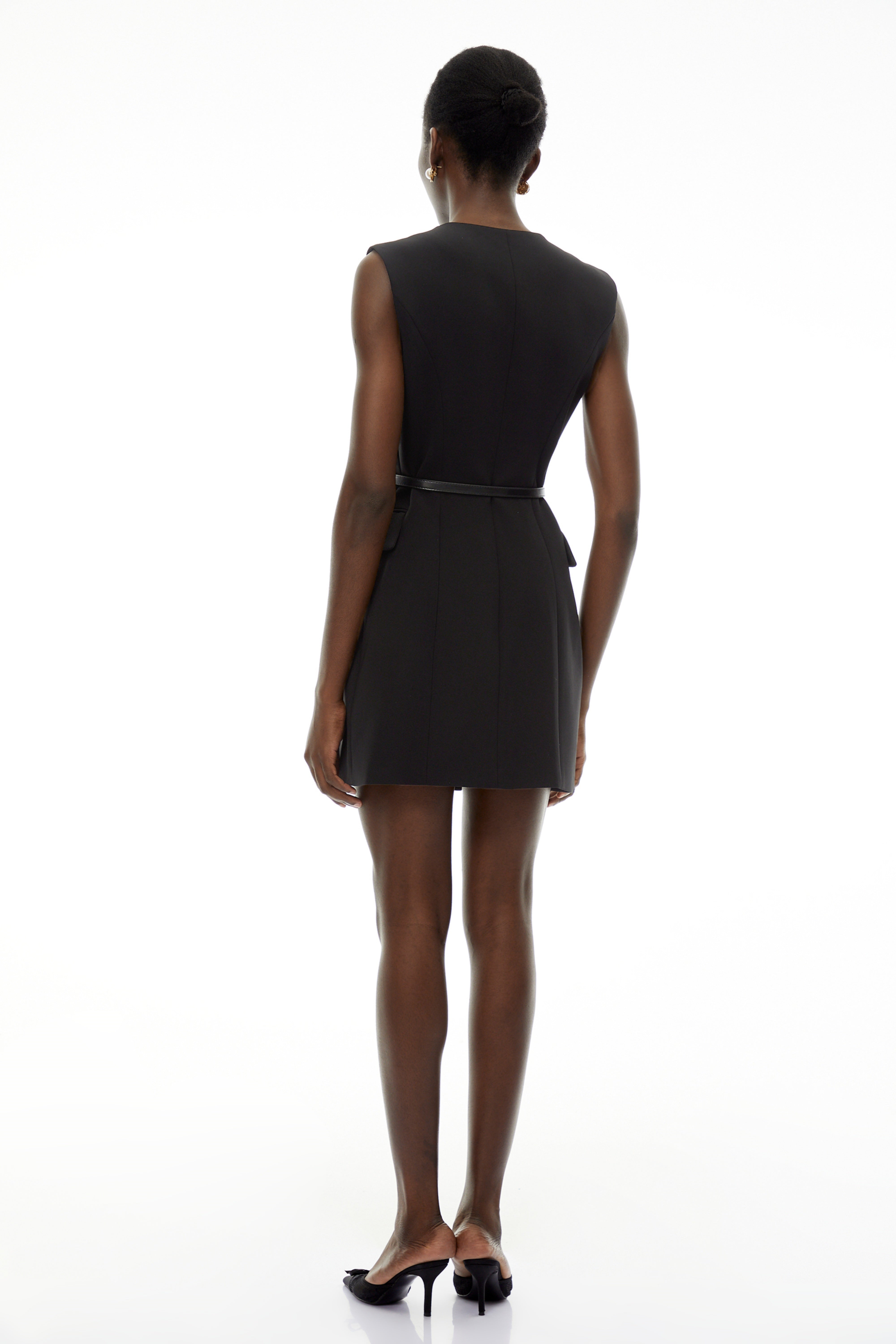 Cordelia Black Sleeveless Mini Dress with 3D Florals (Final Sale)