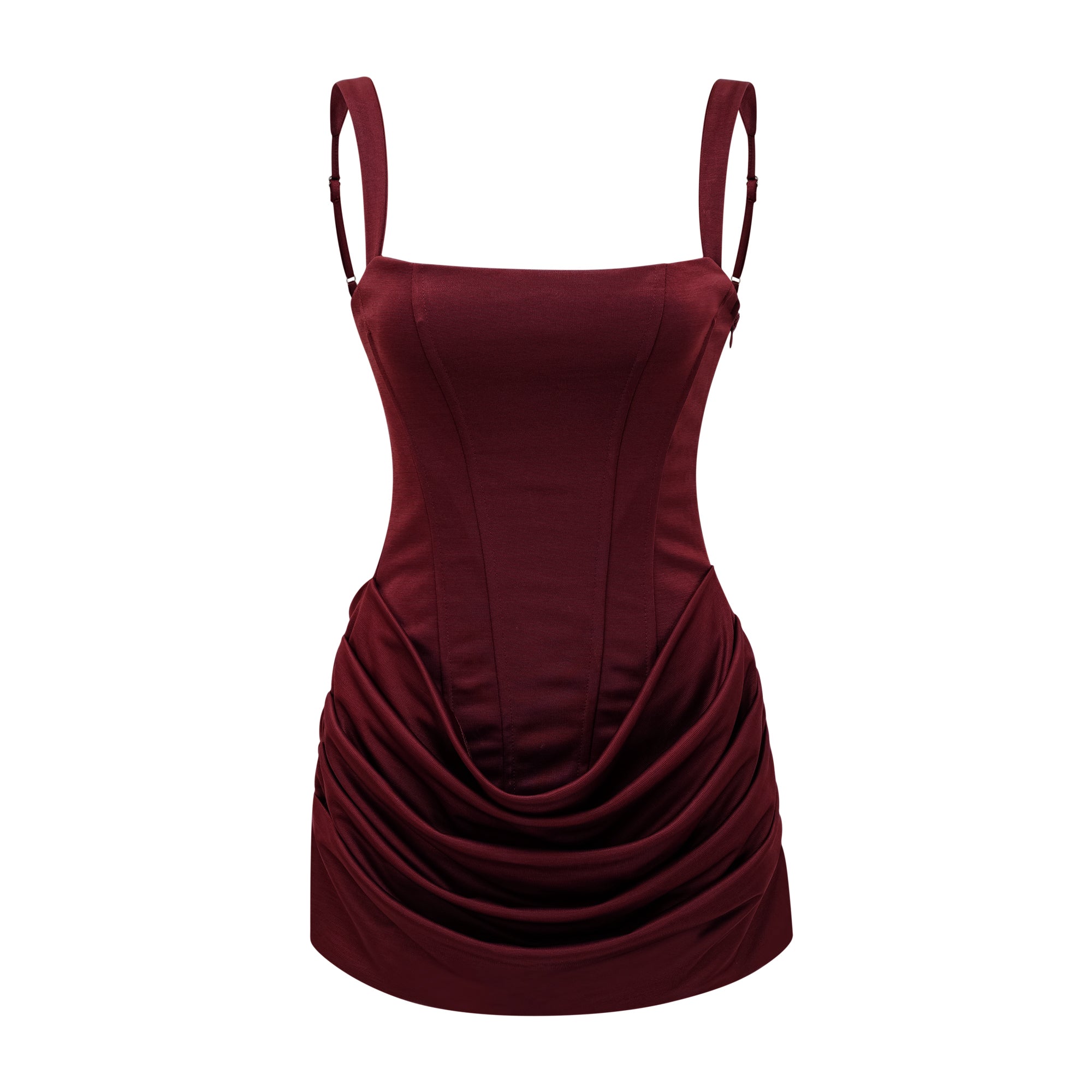 Paulette Red Ruched Bodycon Mini Dress (Final Sale)