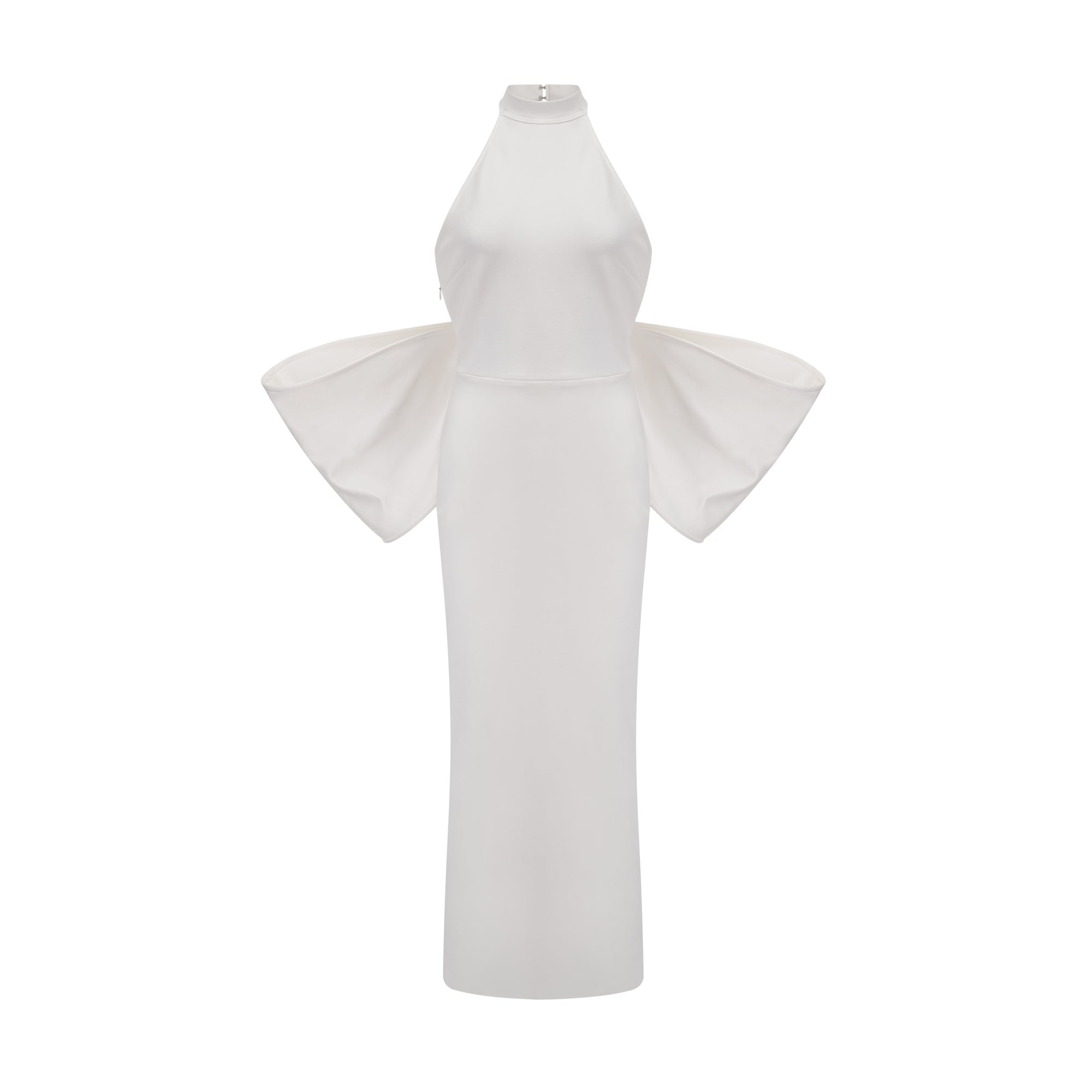Capucine white oversize-bow bandage dress (Final Sale)
