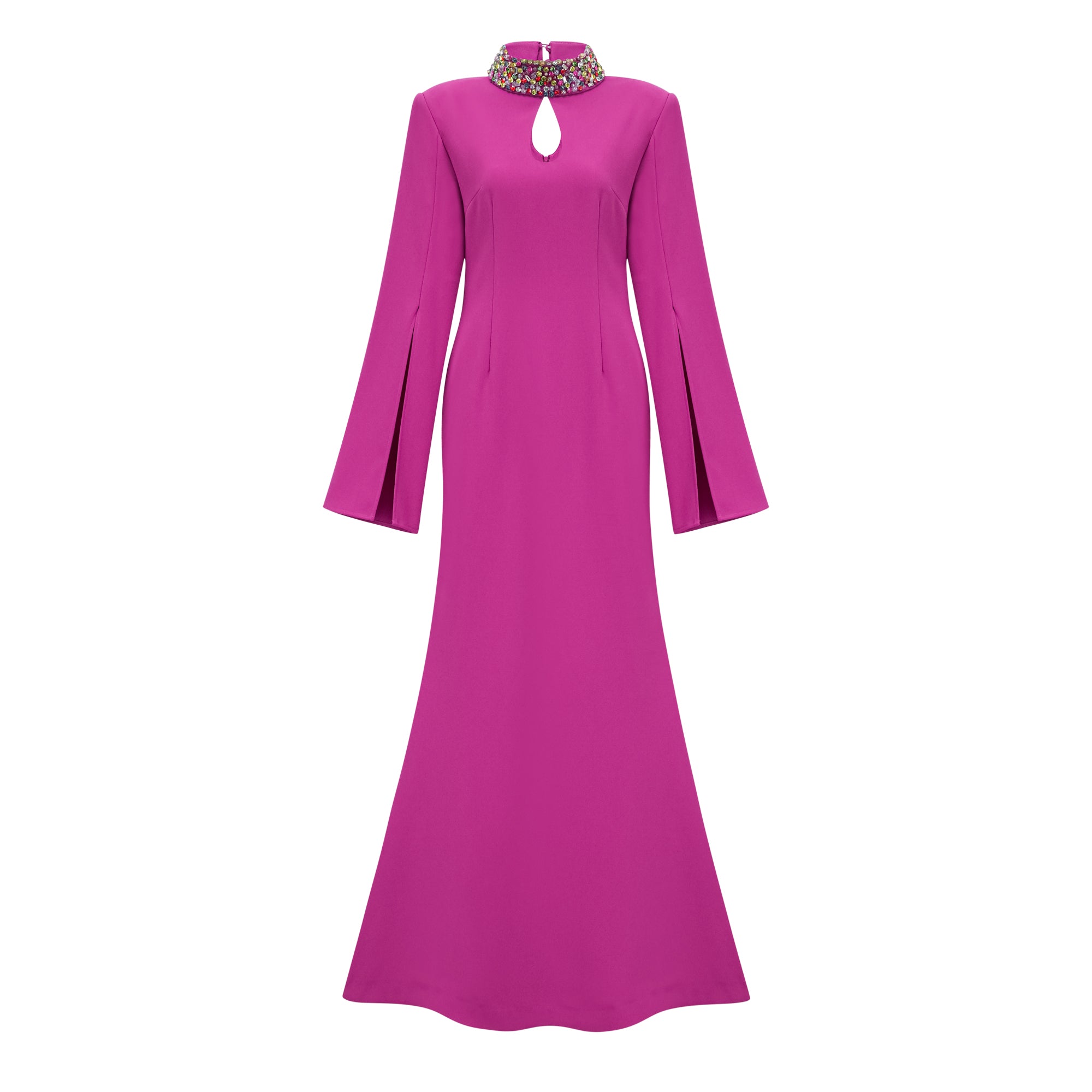 Majestueuse Fuchsia Keyhole-Detail Mermaid Gown (Final Sale-US Only)