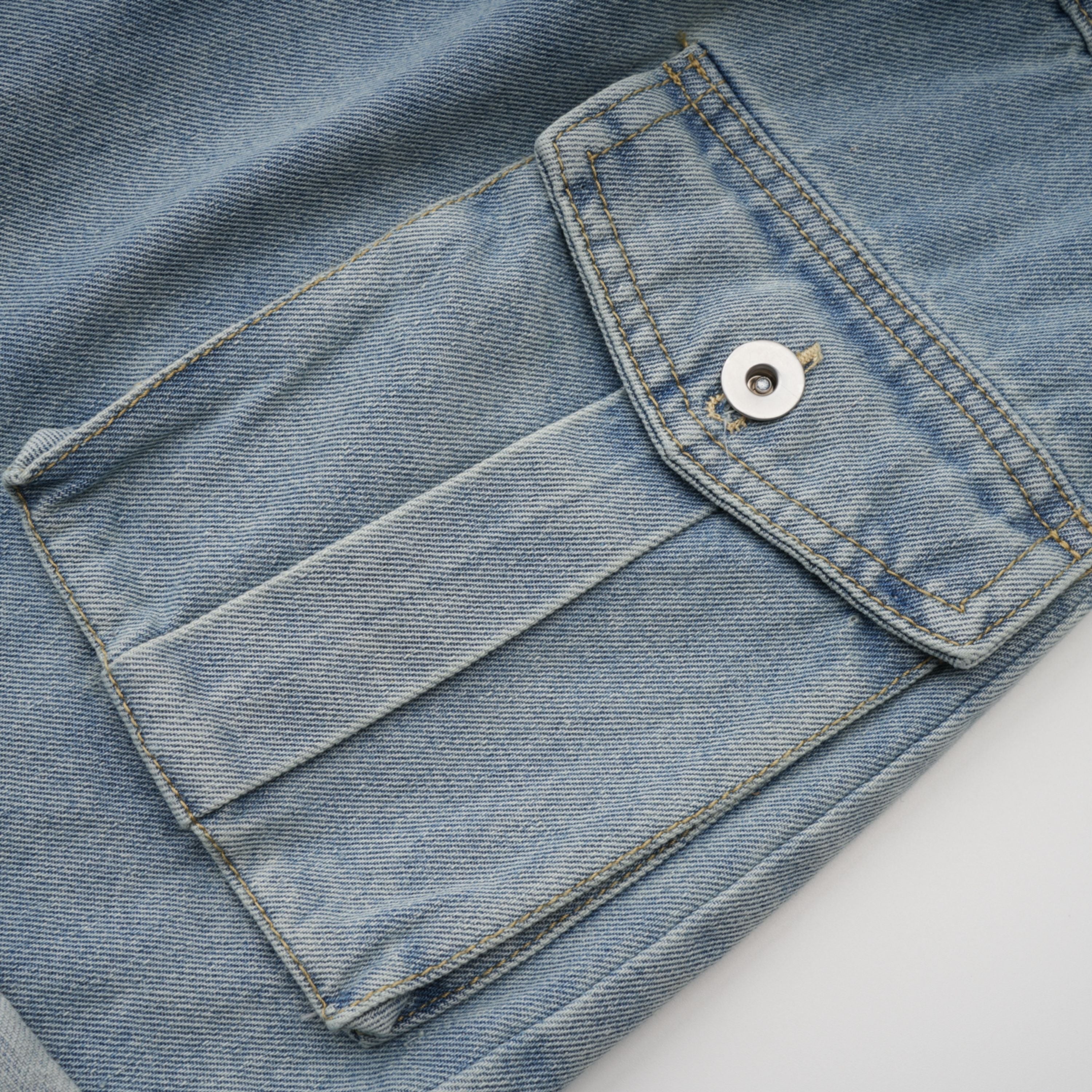 Marta Blue Faded Effect Denim Playsuit
