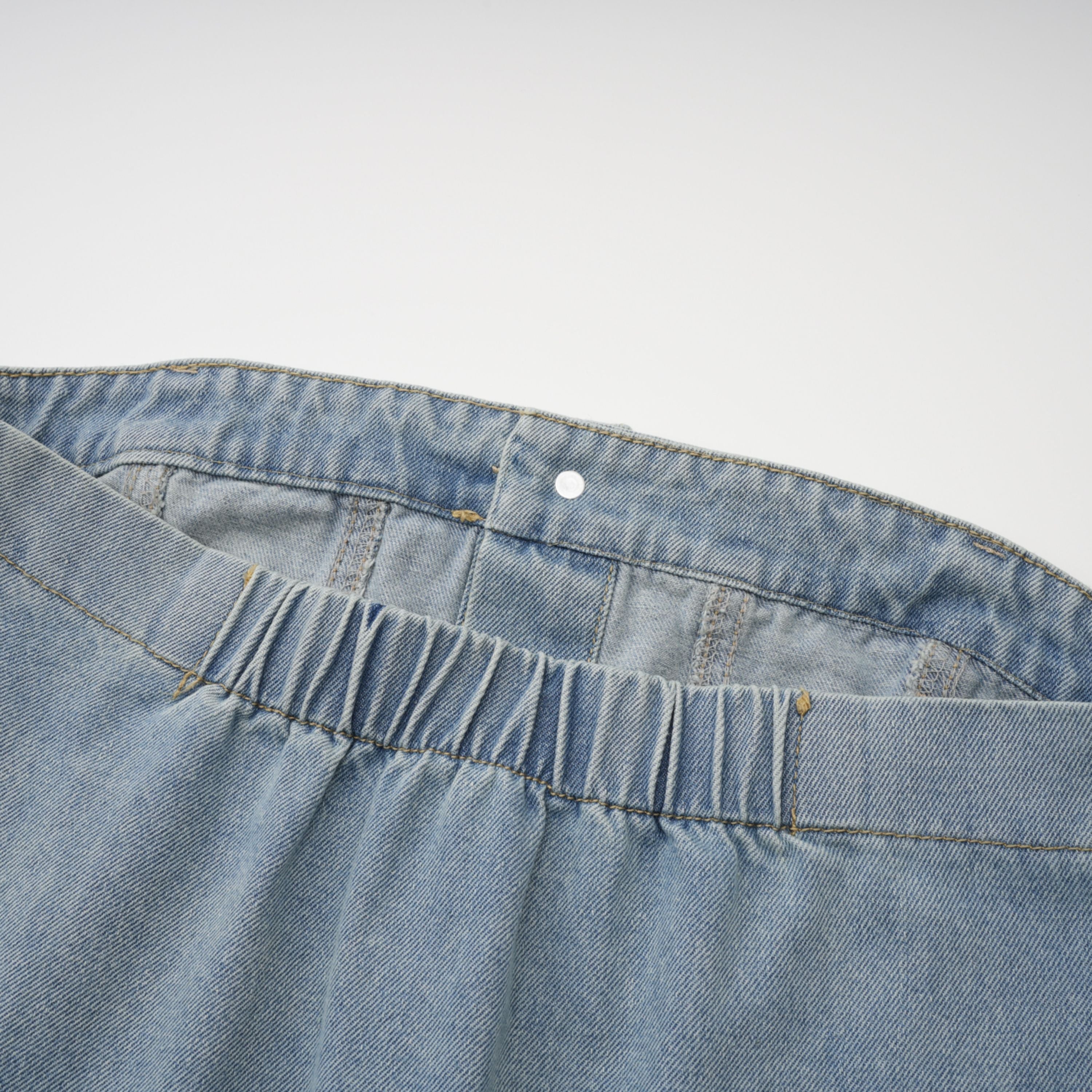 Marta Blue Faded Effect Denim Playsuit