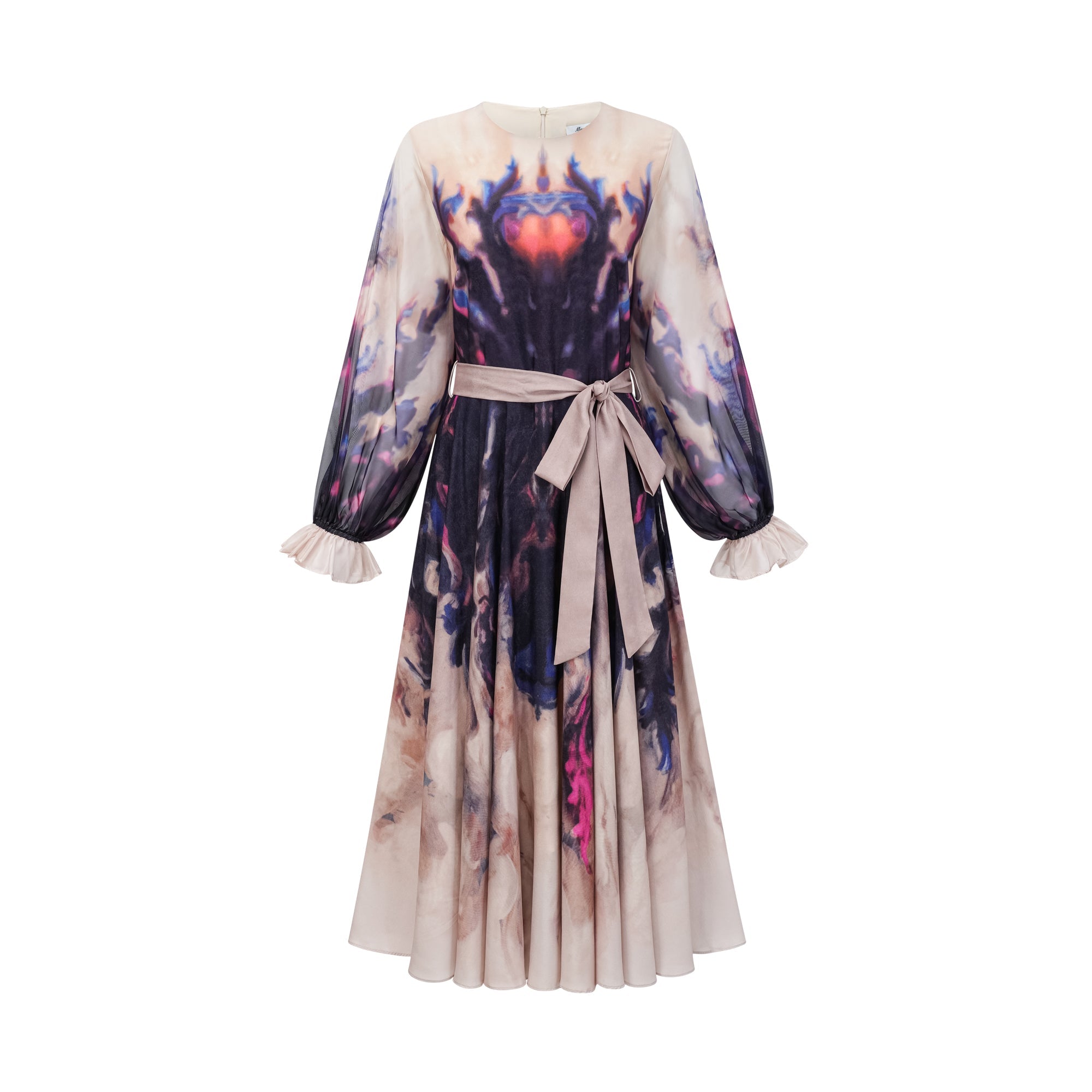 Urbaine smudged graffiti-print silk midi dress (Final Sale)