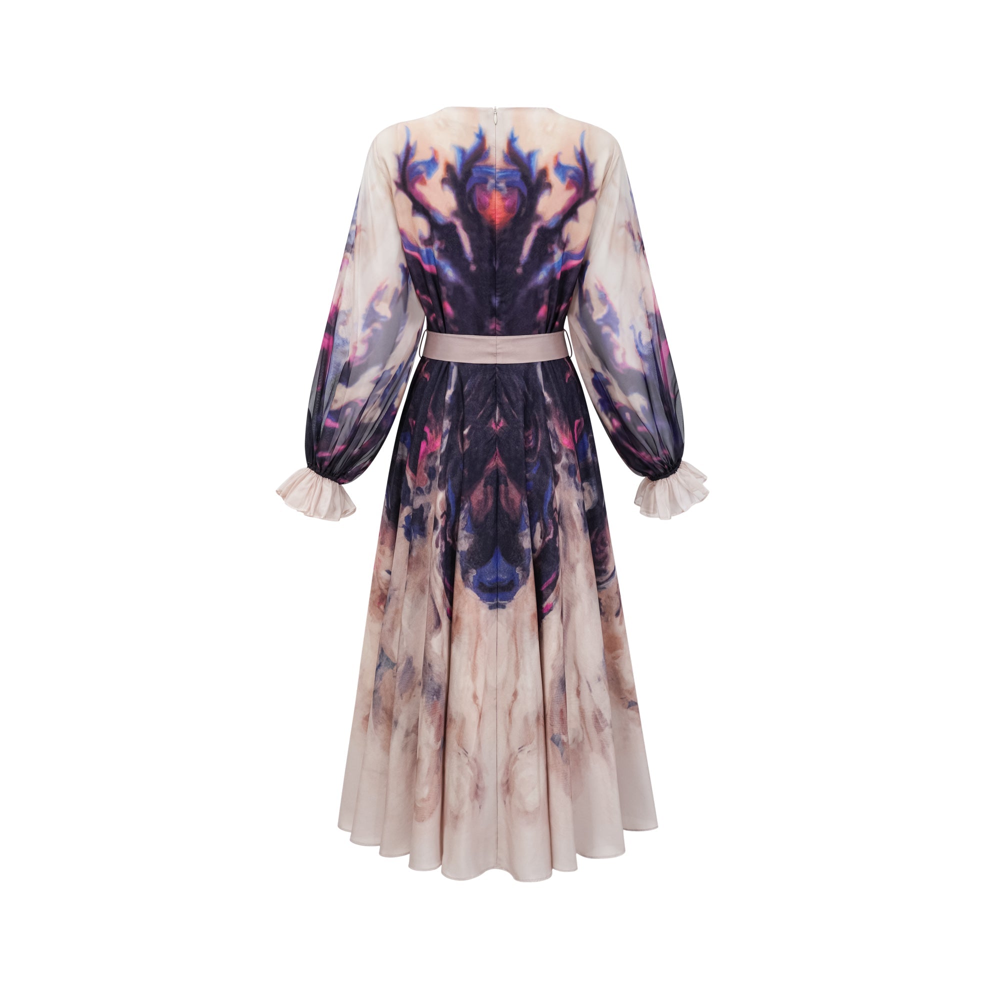 Urbaine smudged graffiti-print silk midi dress (Final Sale)