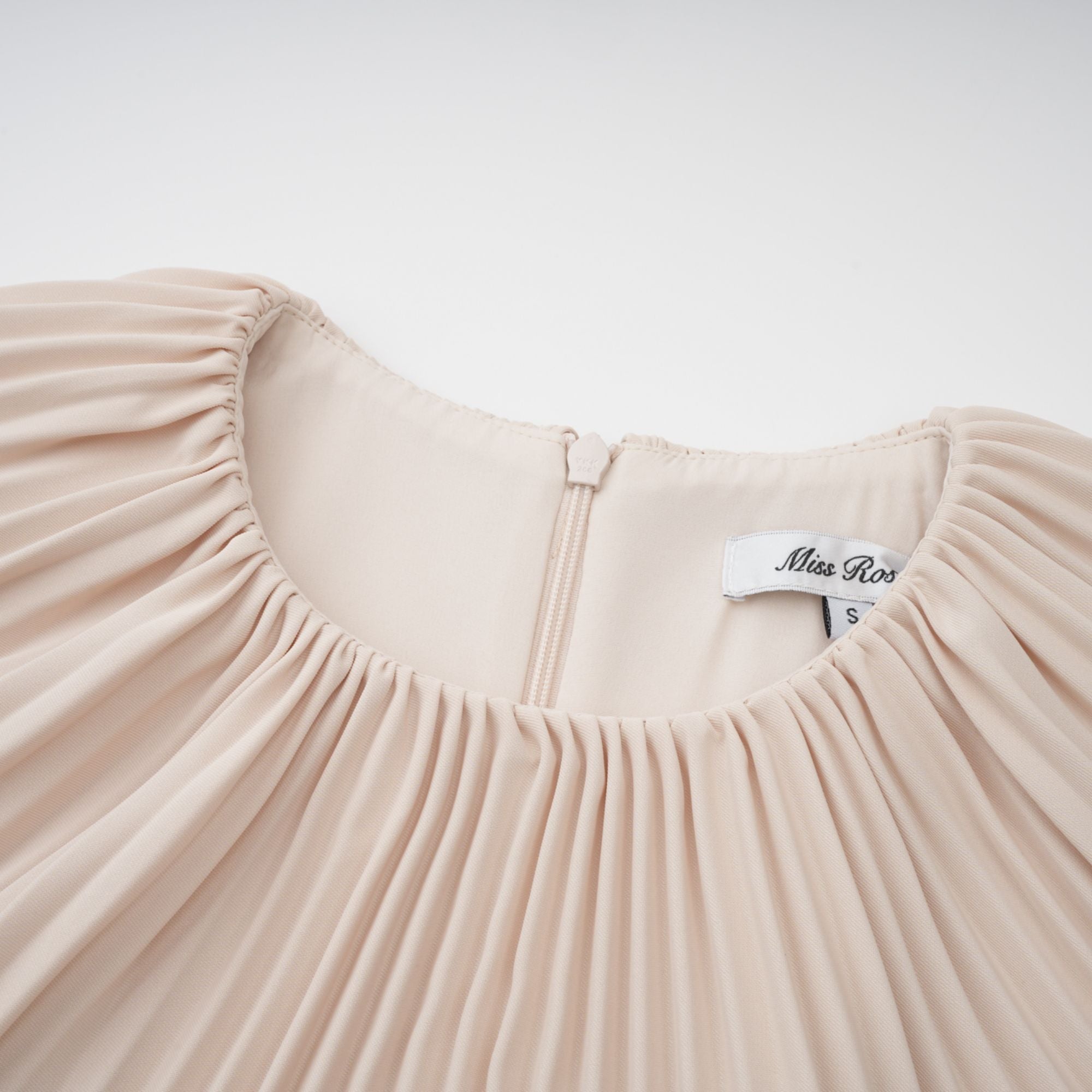 Héloïse neutrals cape pleated midi dress (Final Sale-US Only)