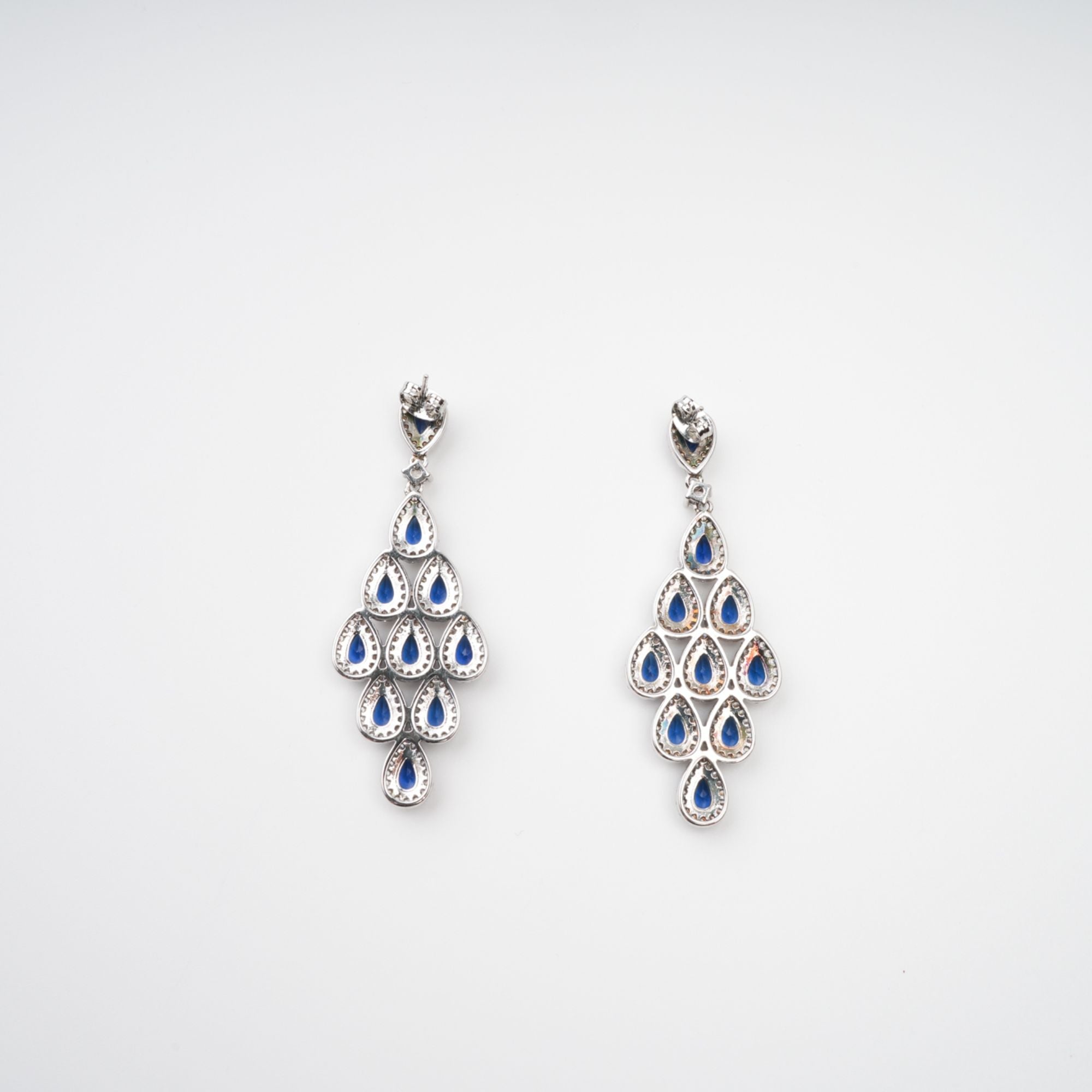 Estelle Blue Crystal Embellished Sterling Silver Earrings (Final Sale)