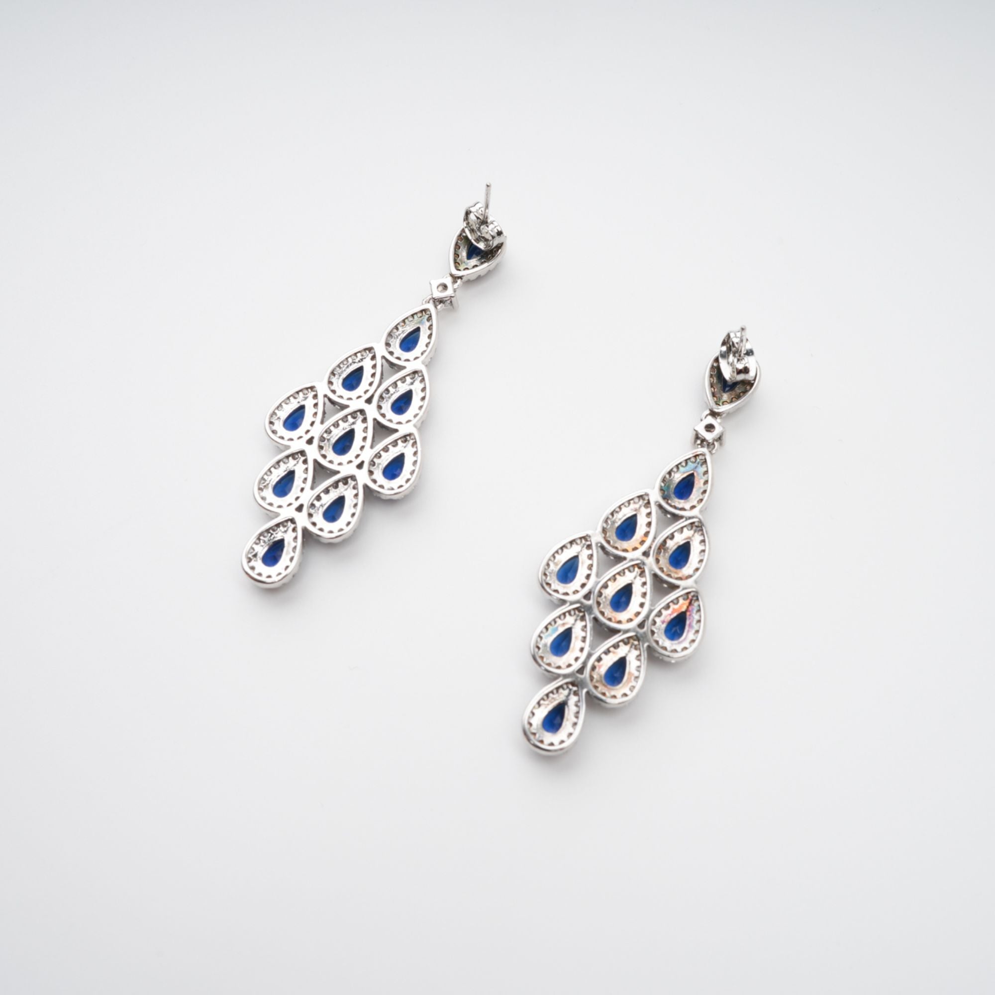 Estelle Blue Crystal Embellished Sterling Silver Earrings (Final Sale)