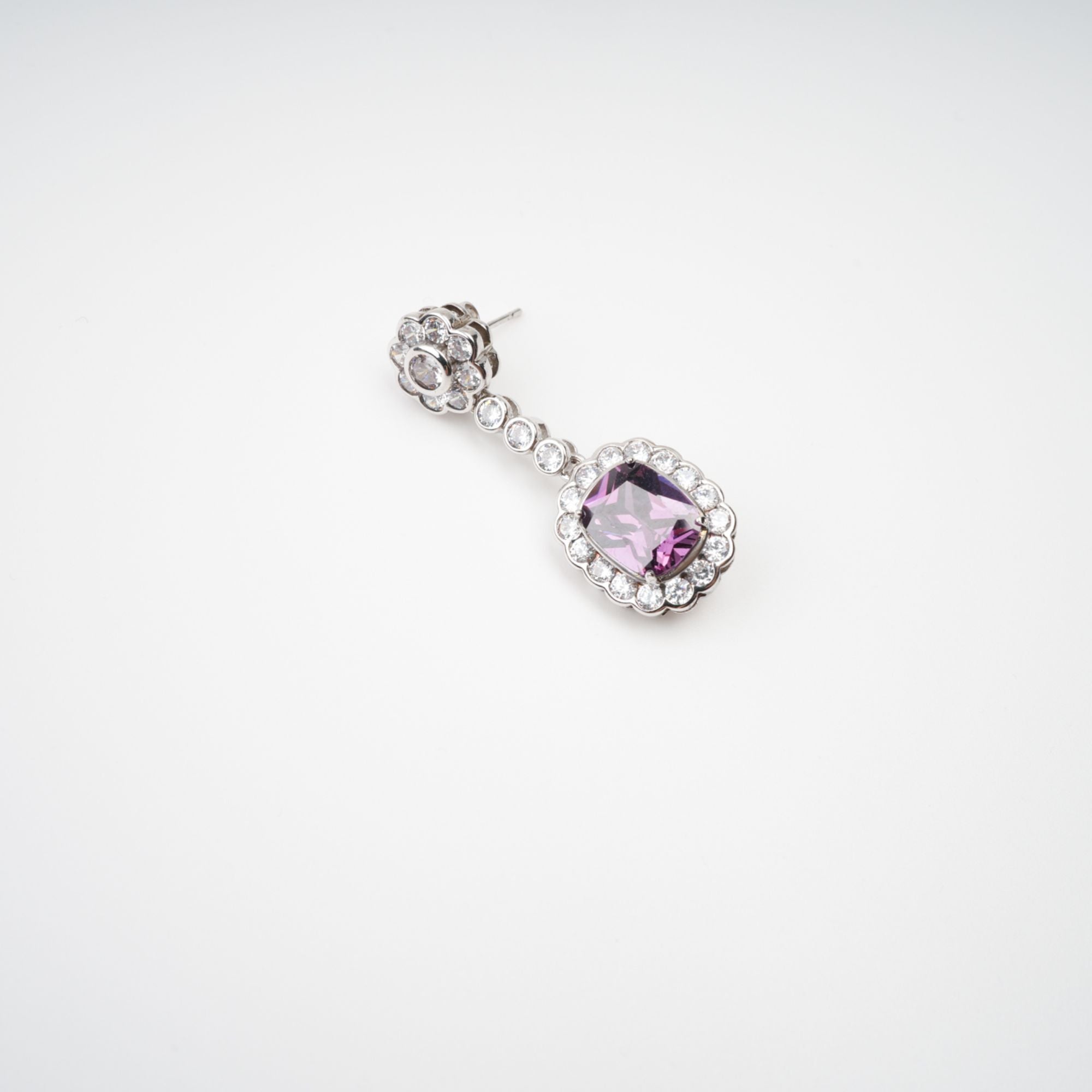 Clémence Purple Crystal Embellished Earrings (Final Sale)