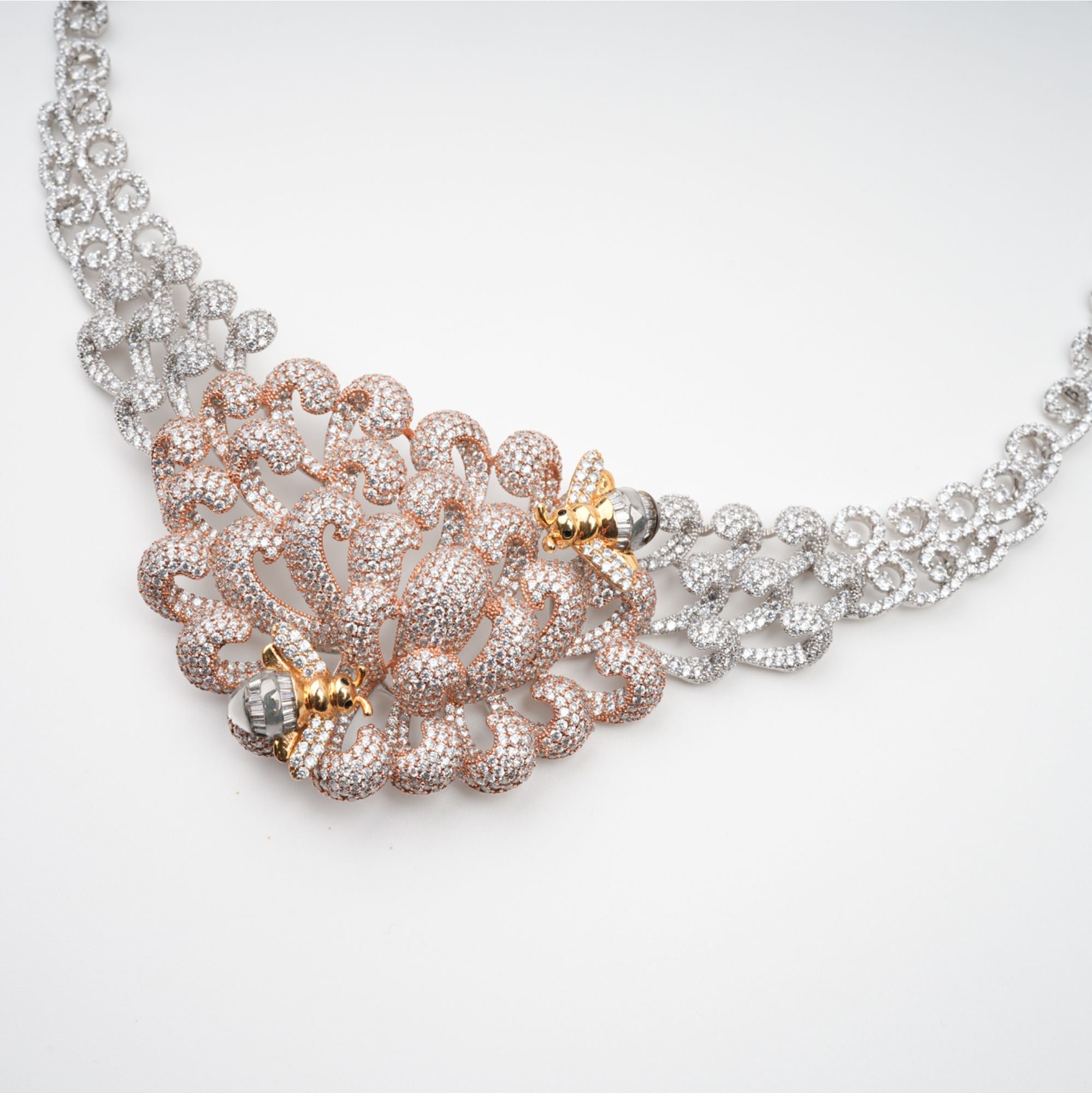 Anthemon Silver Tone Crystal Embellished Necklace (Final Sale)