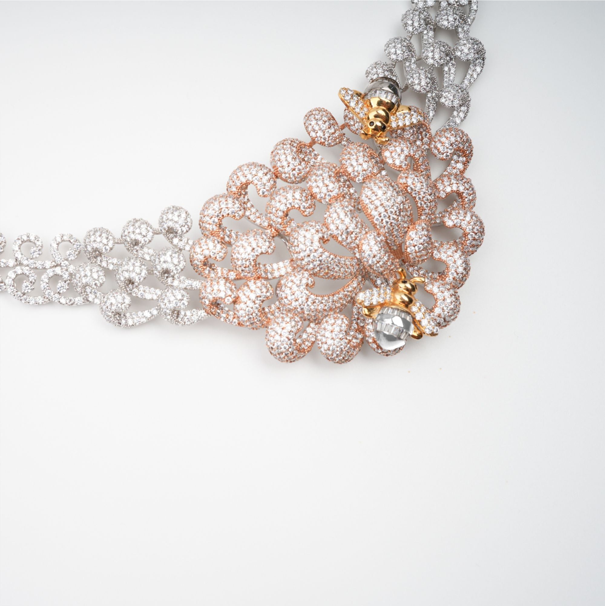 Anthemon Silver Tone Crystal Embellished Necklace (Final Sale)