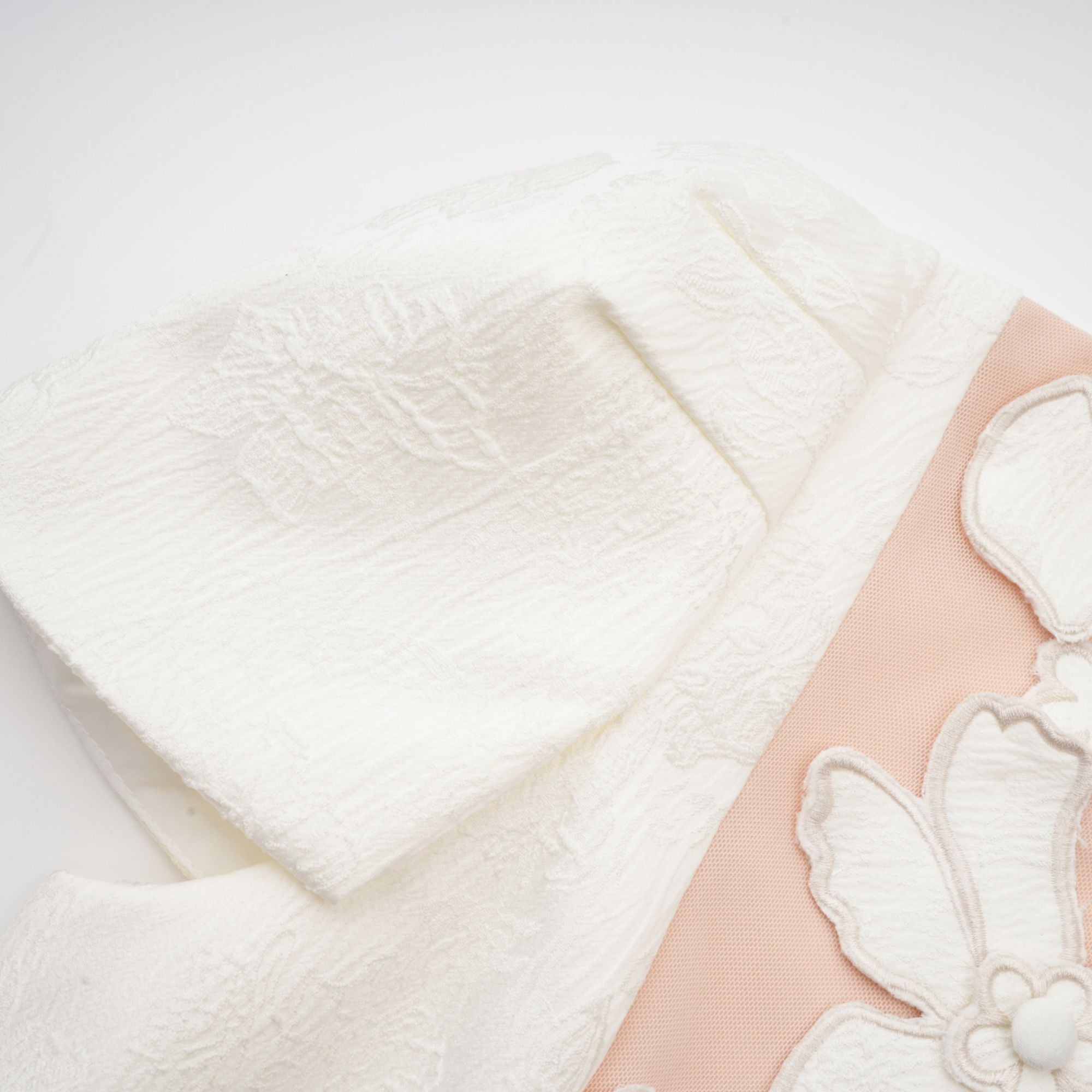 Coralie white petal-detail buttoned mini dress (Final Sale-US Only)