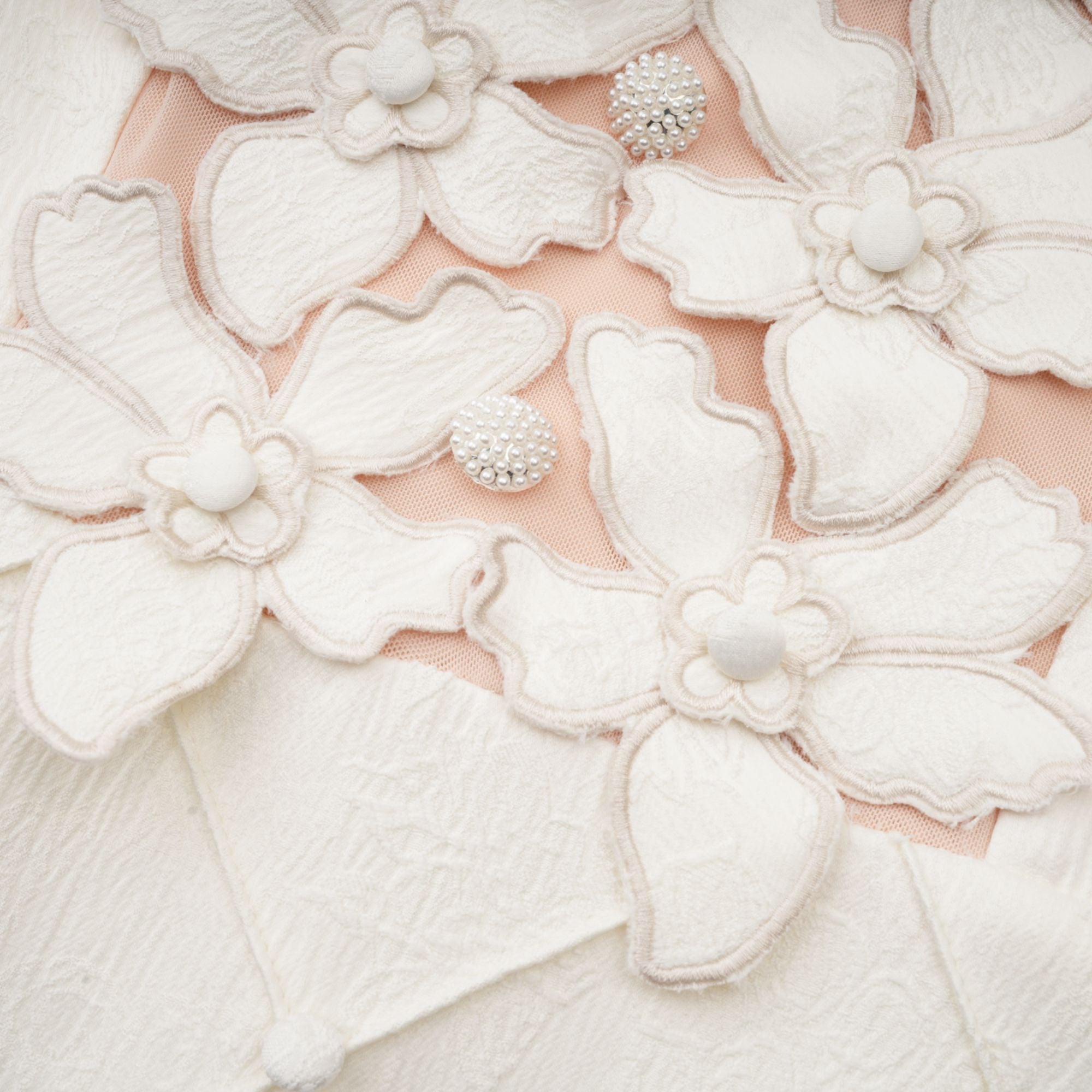 Coralie white petal-detail buttoned mini dress (Final Sale-US Only)