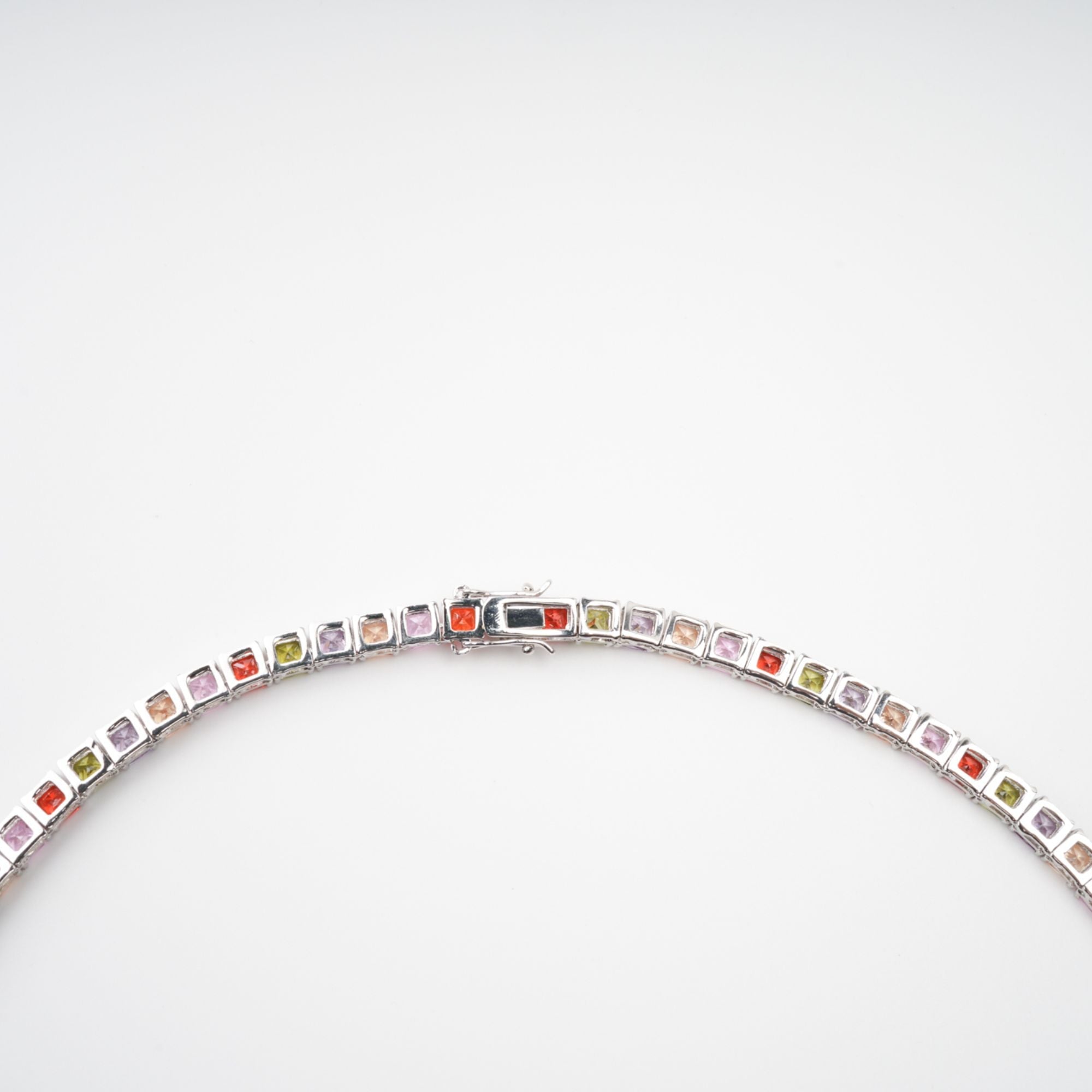 Avril Multicolor Square Cut Crystal Embellished Necklace (Final Sale)