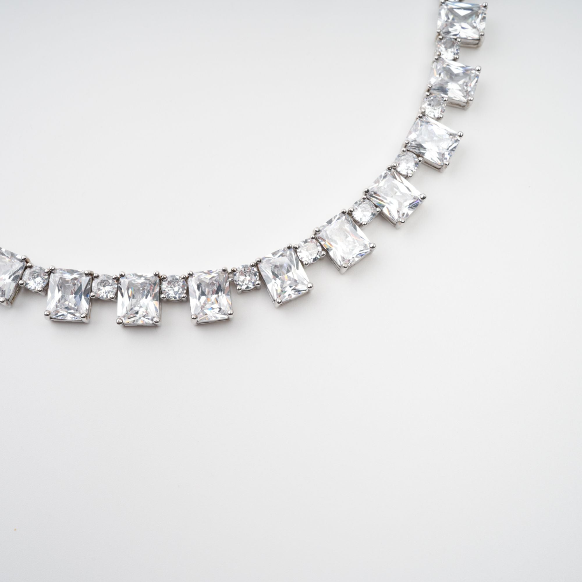 Mathilde Silver Tone Crystal Embellished Necklace (Final Sale)