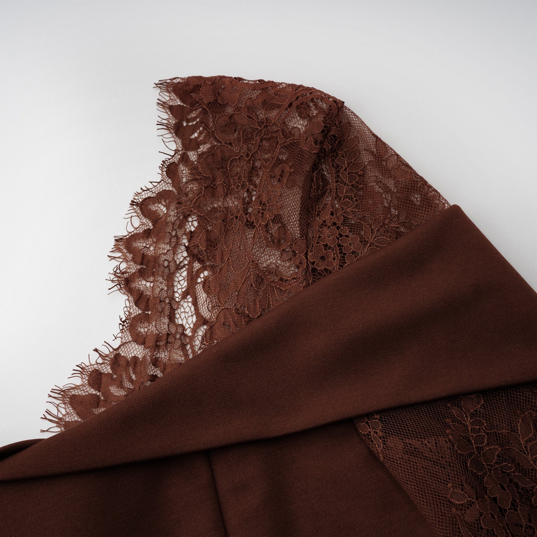  Lace Panel Flared Maxi Gown