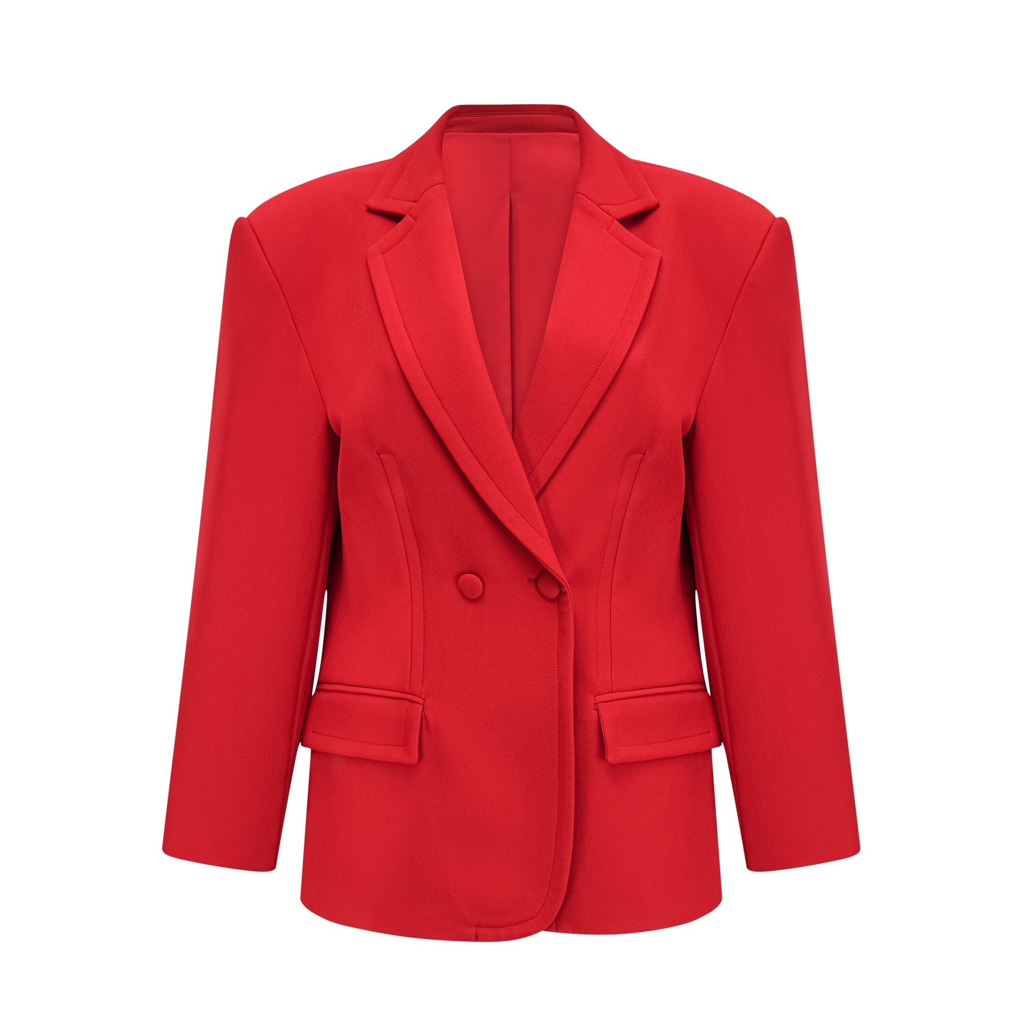 Coline red hourglass double-breasted blazer(Final Sale)
