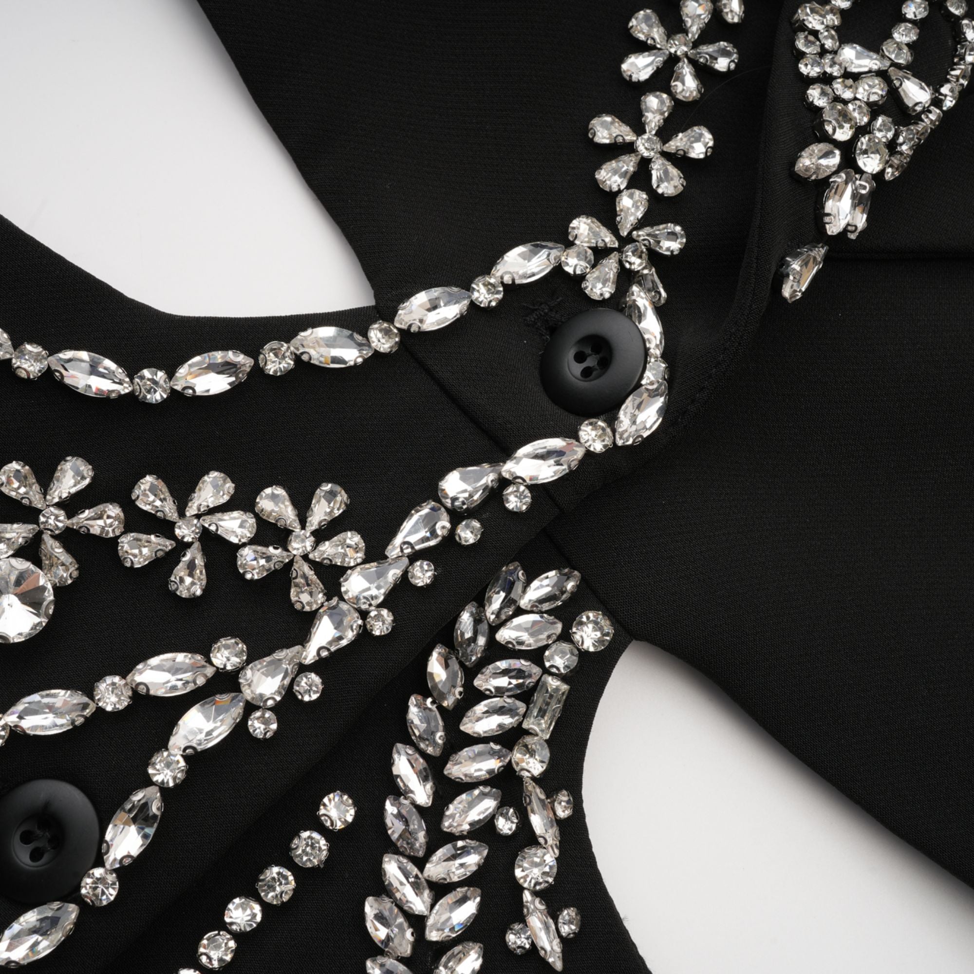 Audrey Black Crystal-Embellished Cut-Out Jacket