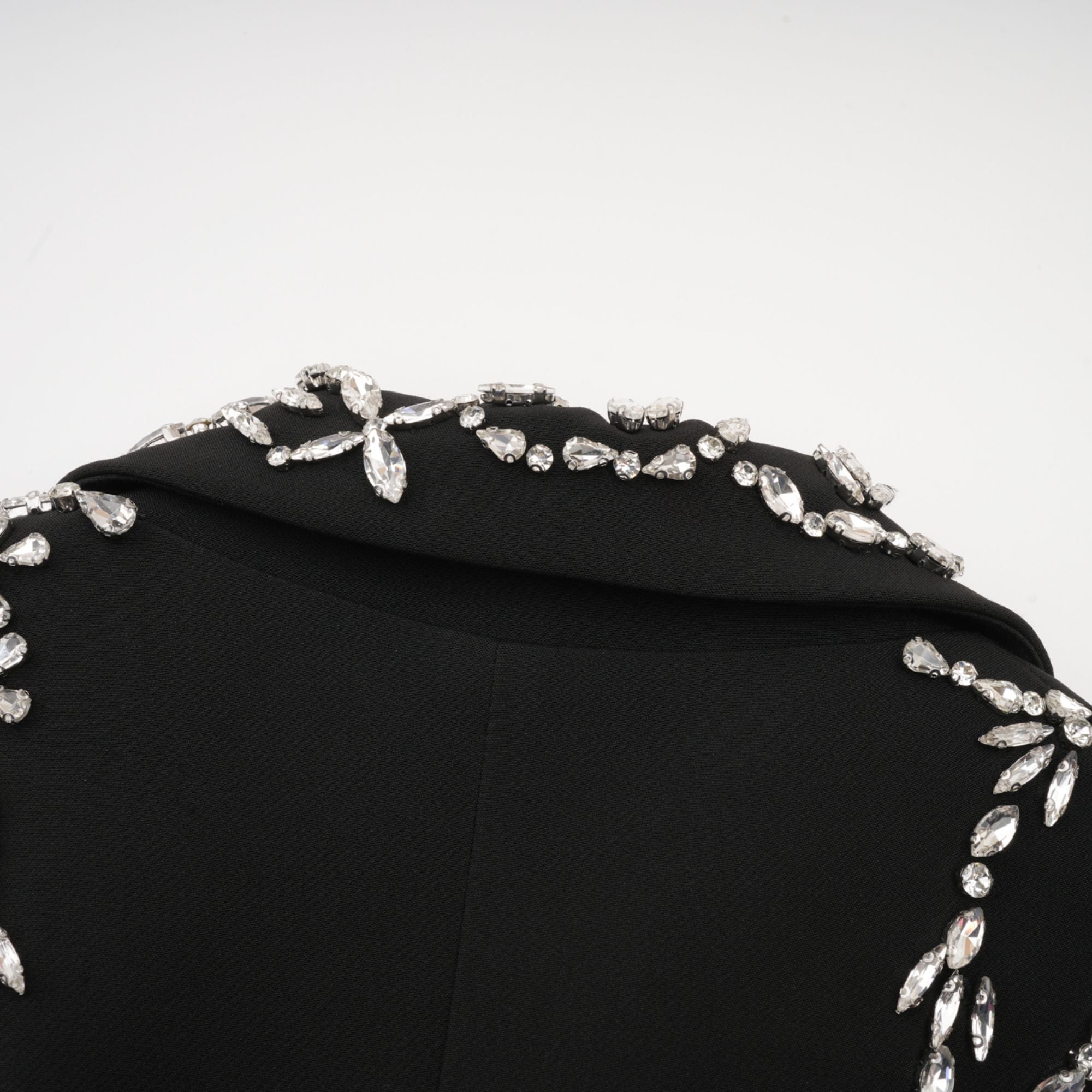 Audrey Black Crystal-Embellished Cut-Out Jacket