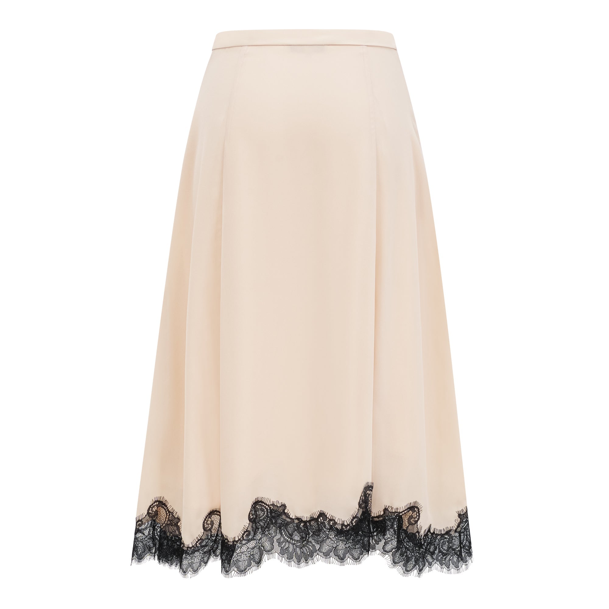 Zsófia Neutral Lace Panel Chiffon Top & Skirt Matching Set (Final Sale)