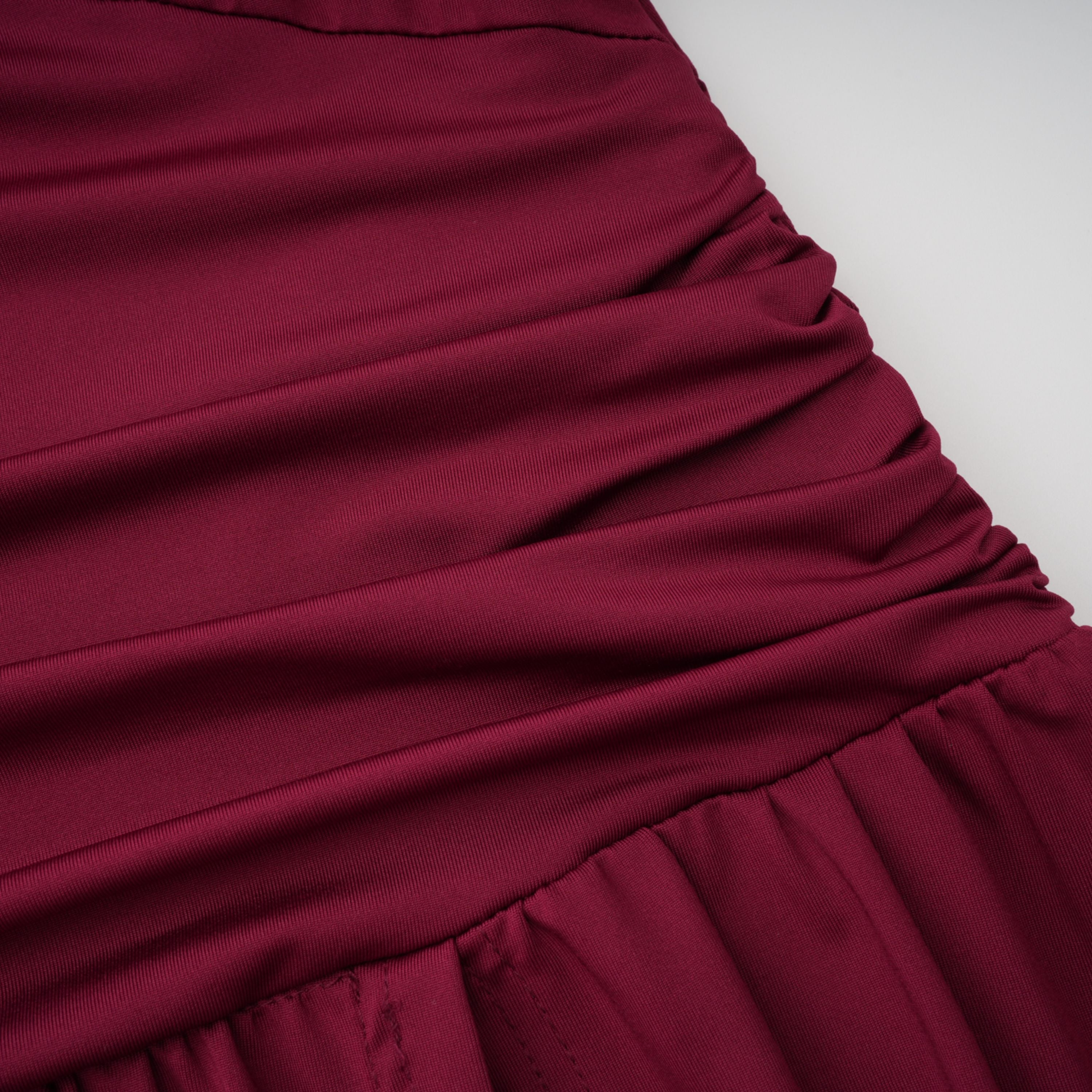 Anastasia Burgundy One Shoulder Gathered Maxi Dress (Final Sale-US Only)