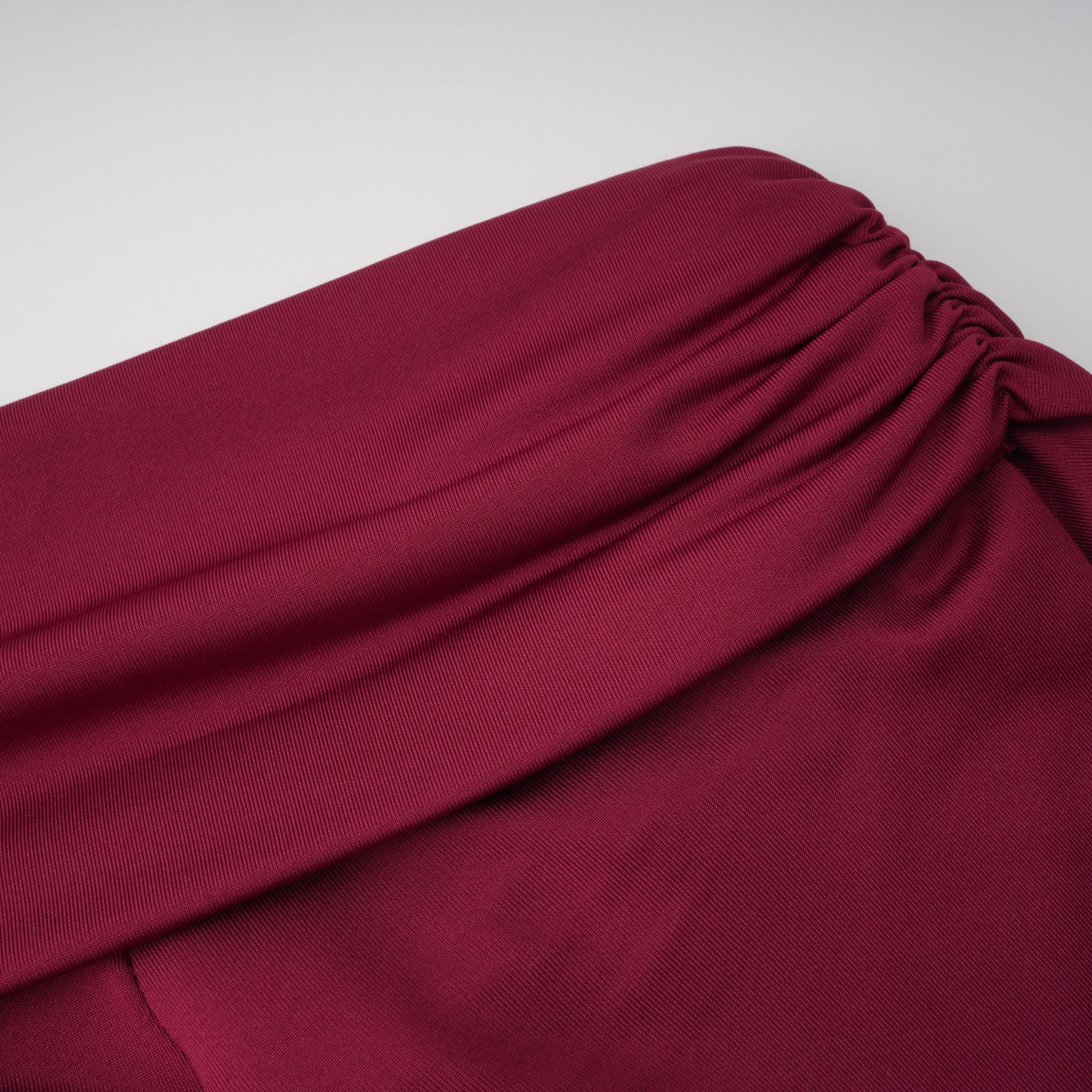 Anastasia Burgundy One Shoulder Gathered Maxi Dress (Final Sale-US Only)