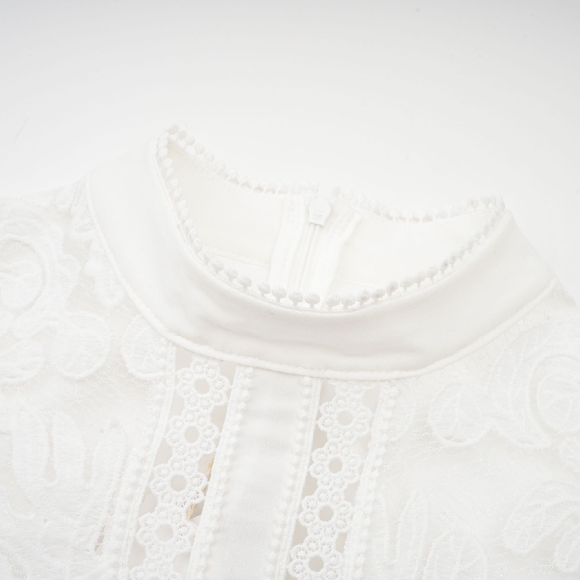 Madeleine White Paneled Embroidered Midi Dress