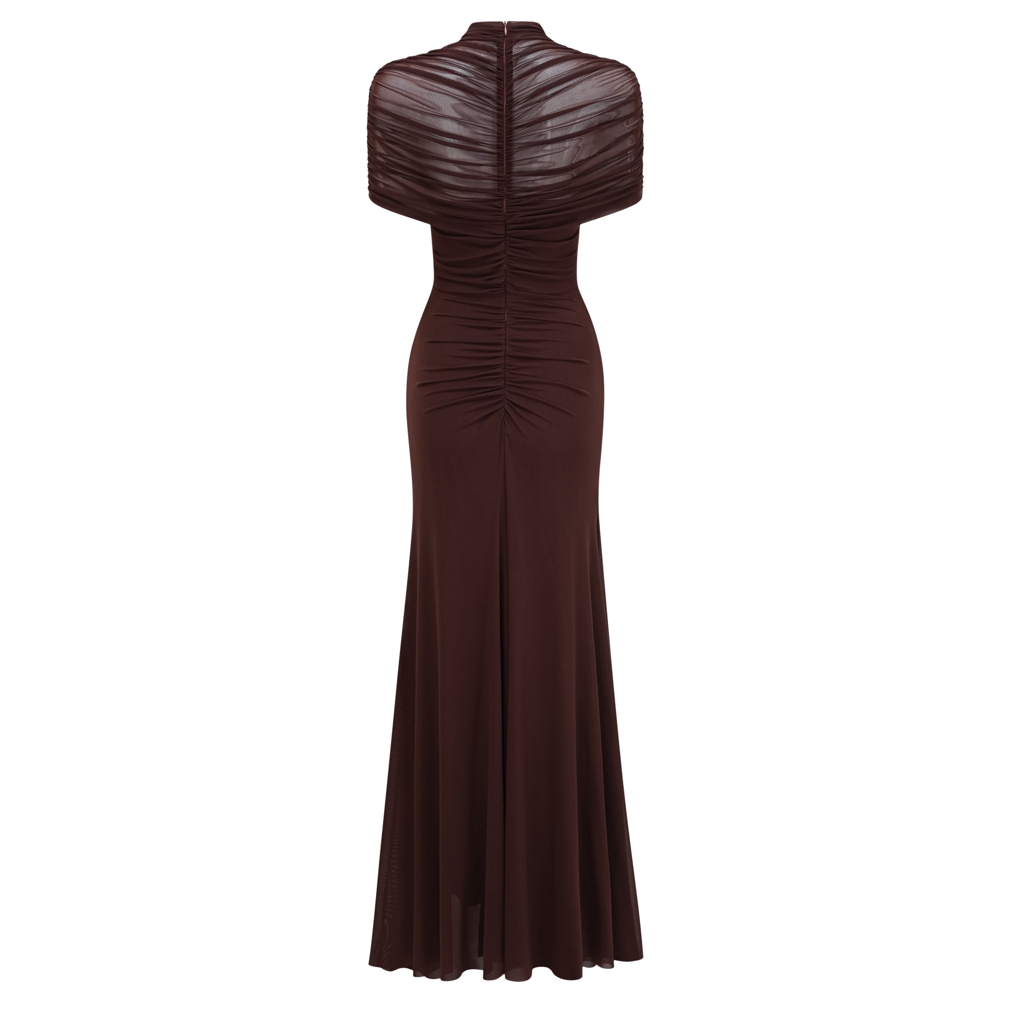 Bruna Cut-Out Ruched Mesh Maxi Dress (Final Sale)