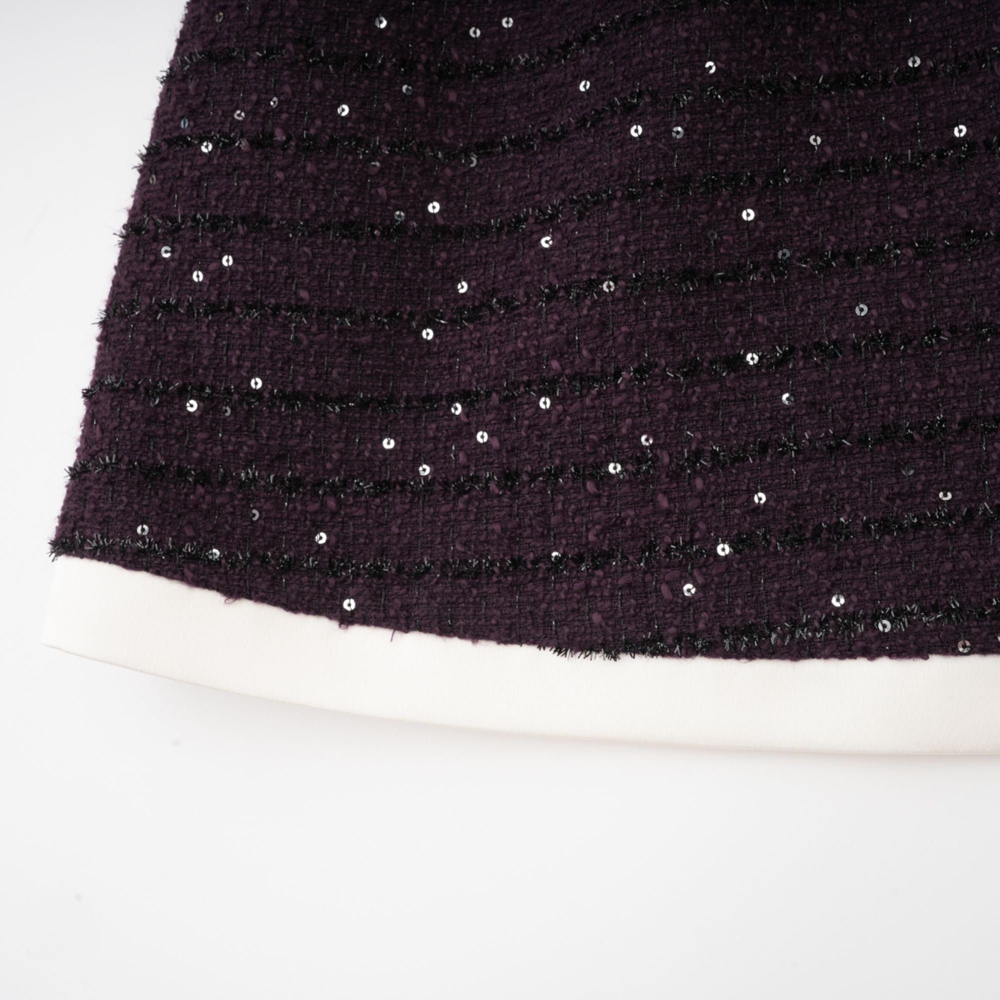 Brigitte purple sequined tweed jacket & skirt matching set (Final Sale-US Only)