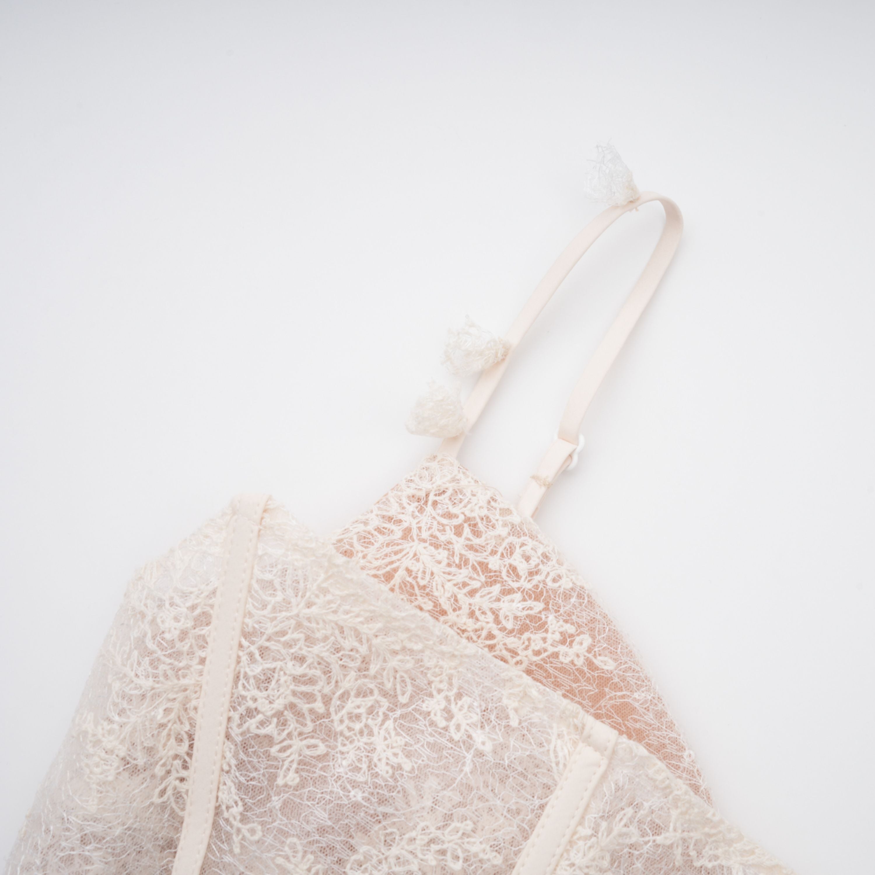 Mira Neutrals Lace Panel Tulle Midi Dress (Final Sale)