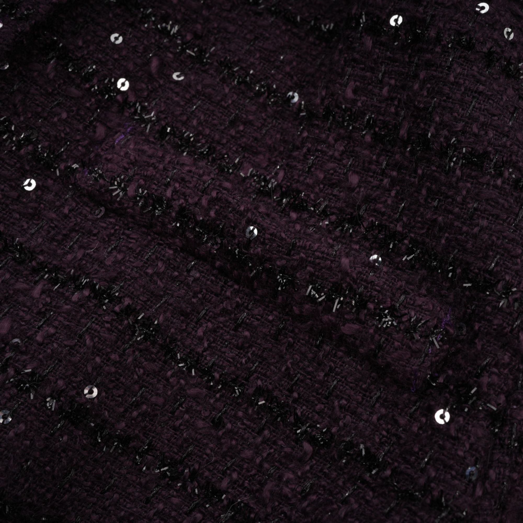 Brigitte purple sequined tweed jacket & skirt matching set (Final Sale-US Only)