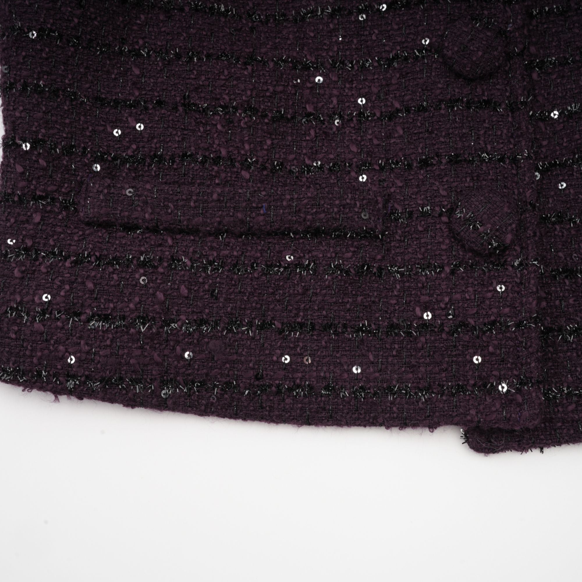 Brigitte purple sequined tweed jacket & skirt matching set (Final Sale-US Only)