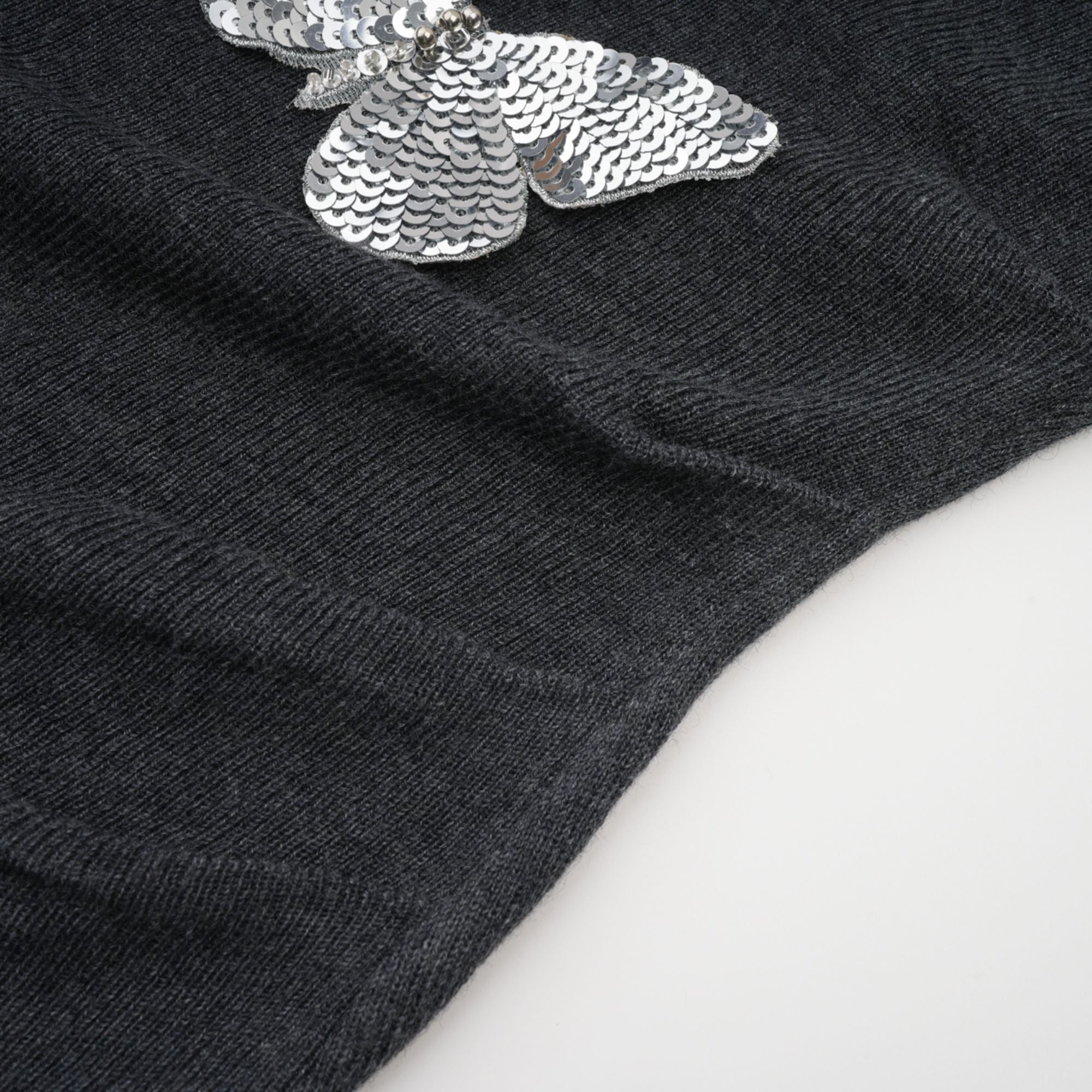 Anastasie grey sequined butterfly-motif cardigan (Final Sale)